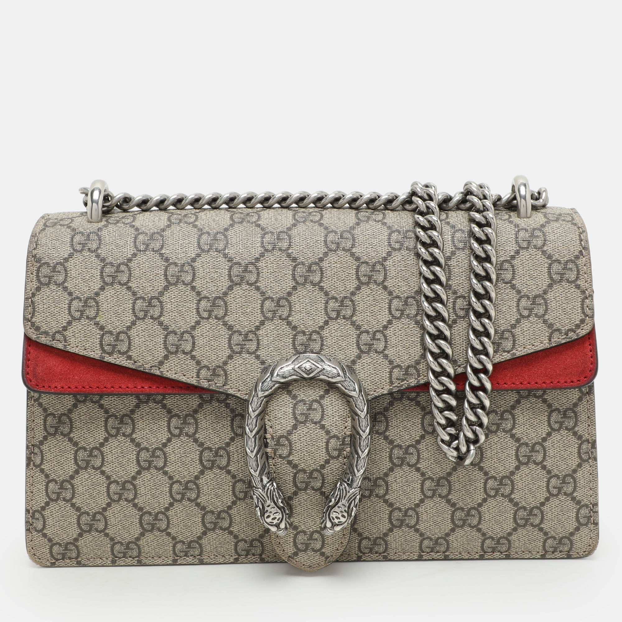 

Gucci Beige GG Supreme Canvas and Suede Small Dionysus Shoulder Bag