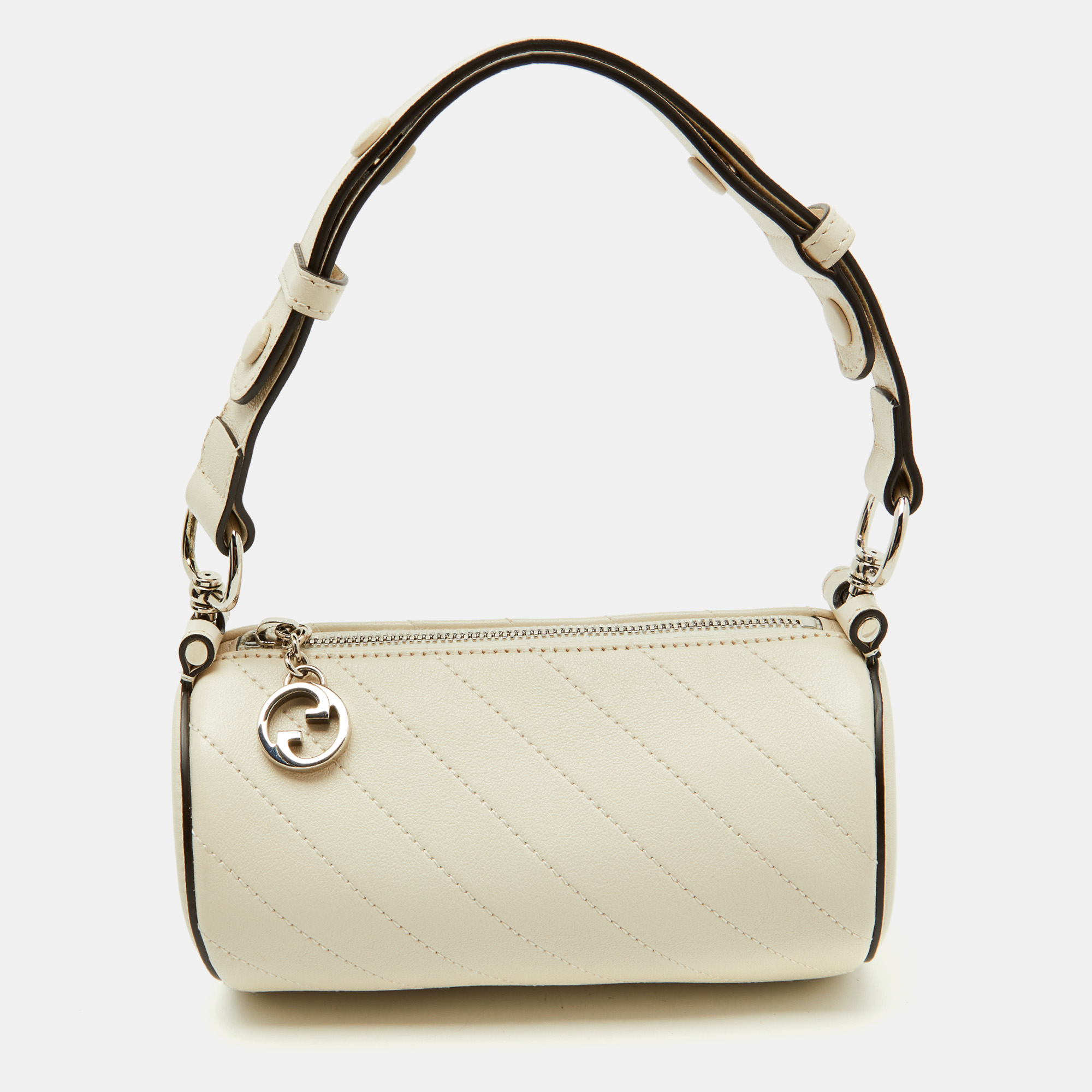 

Gucci White Diagonal Quilted Leather Mini Blondie Bag