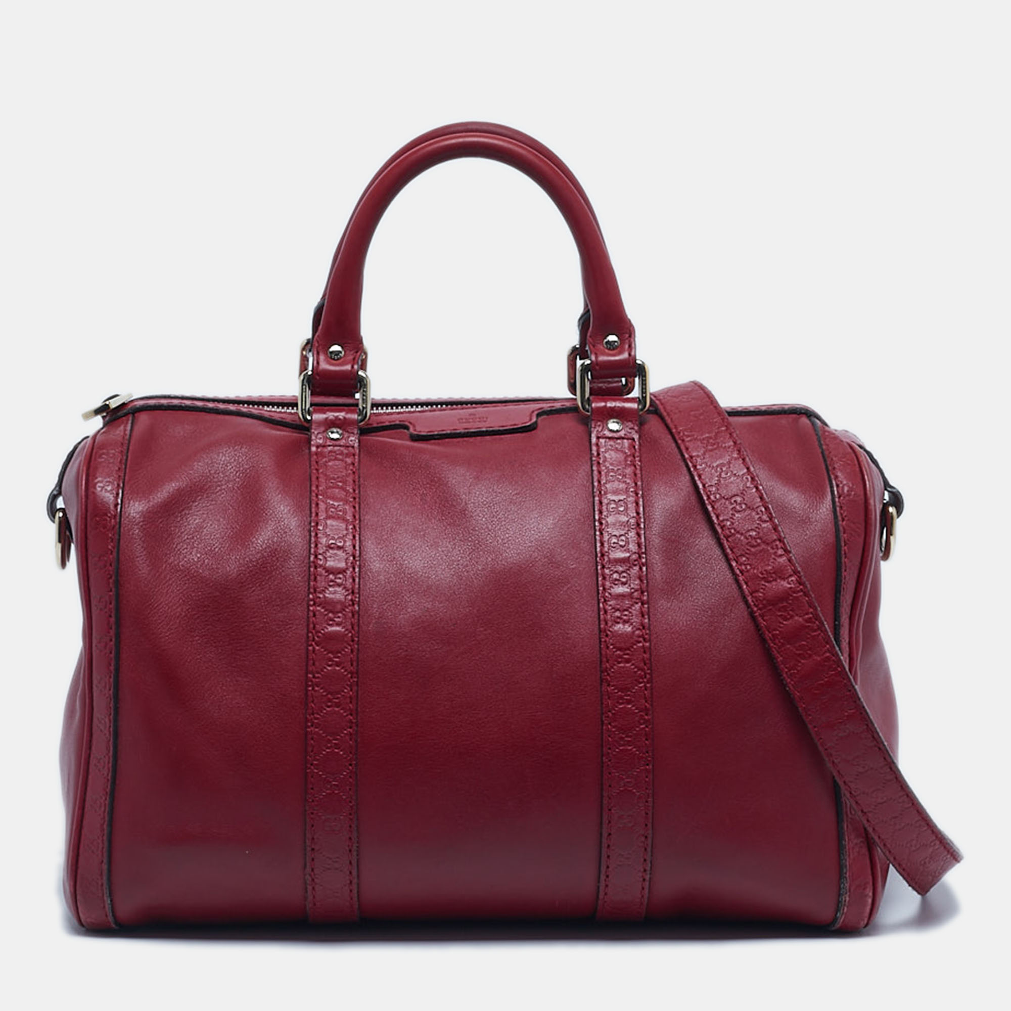 

Gucci Red Leather  Boston Bag