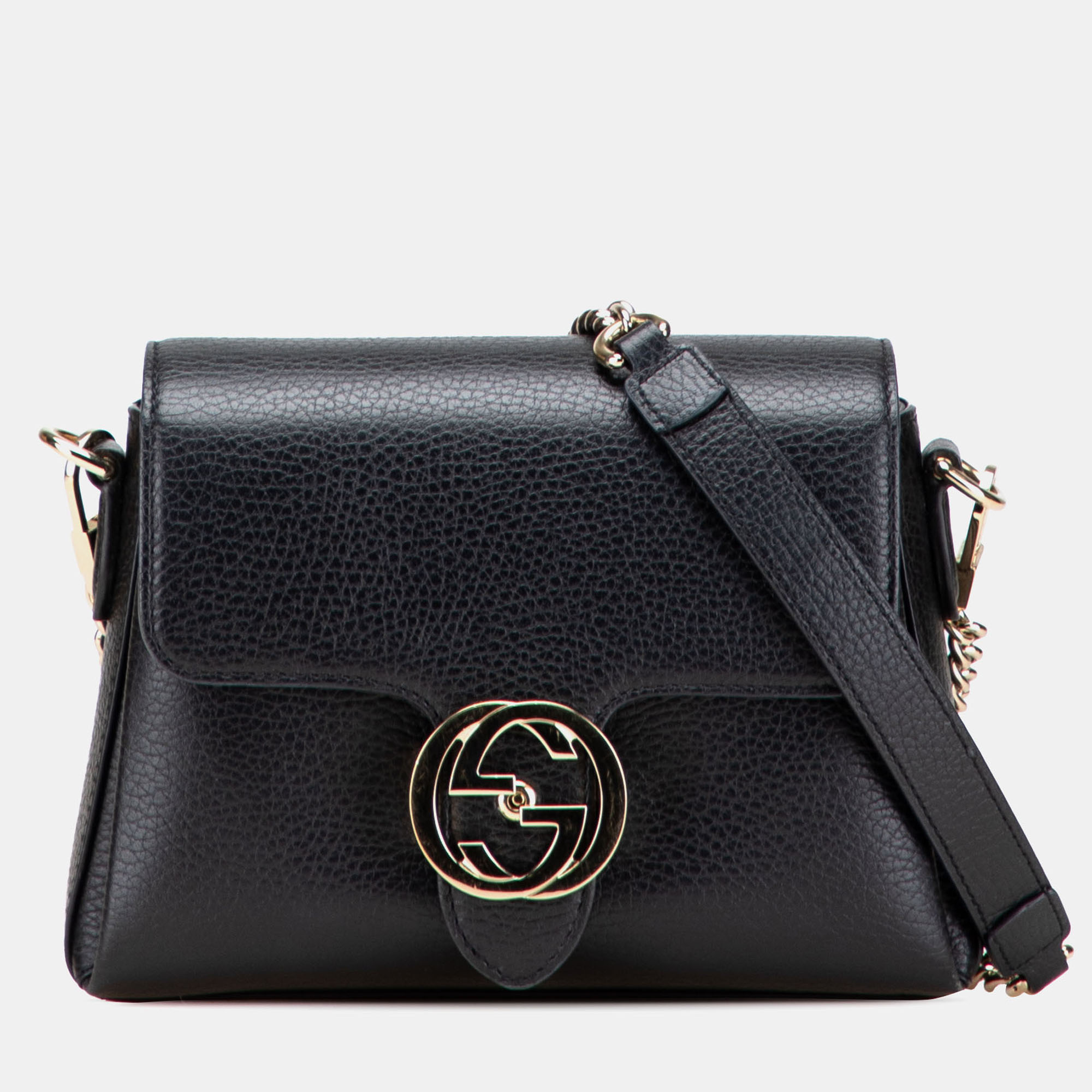 

Gucci Black Small Dollar Calfskin Interlocking G Crossbody Bag