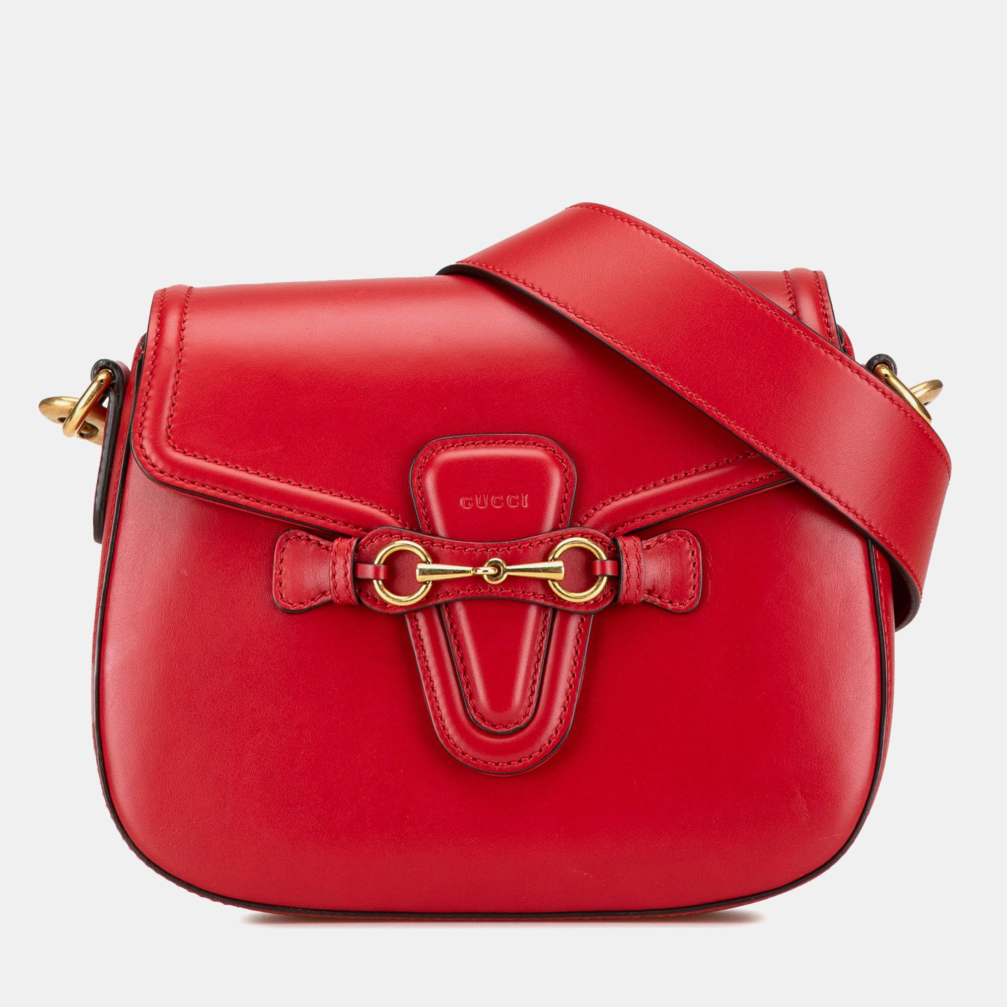 

Gucci Red Medium Leather Lady Web Crossbody