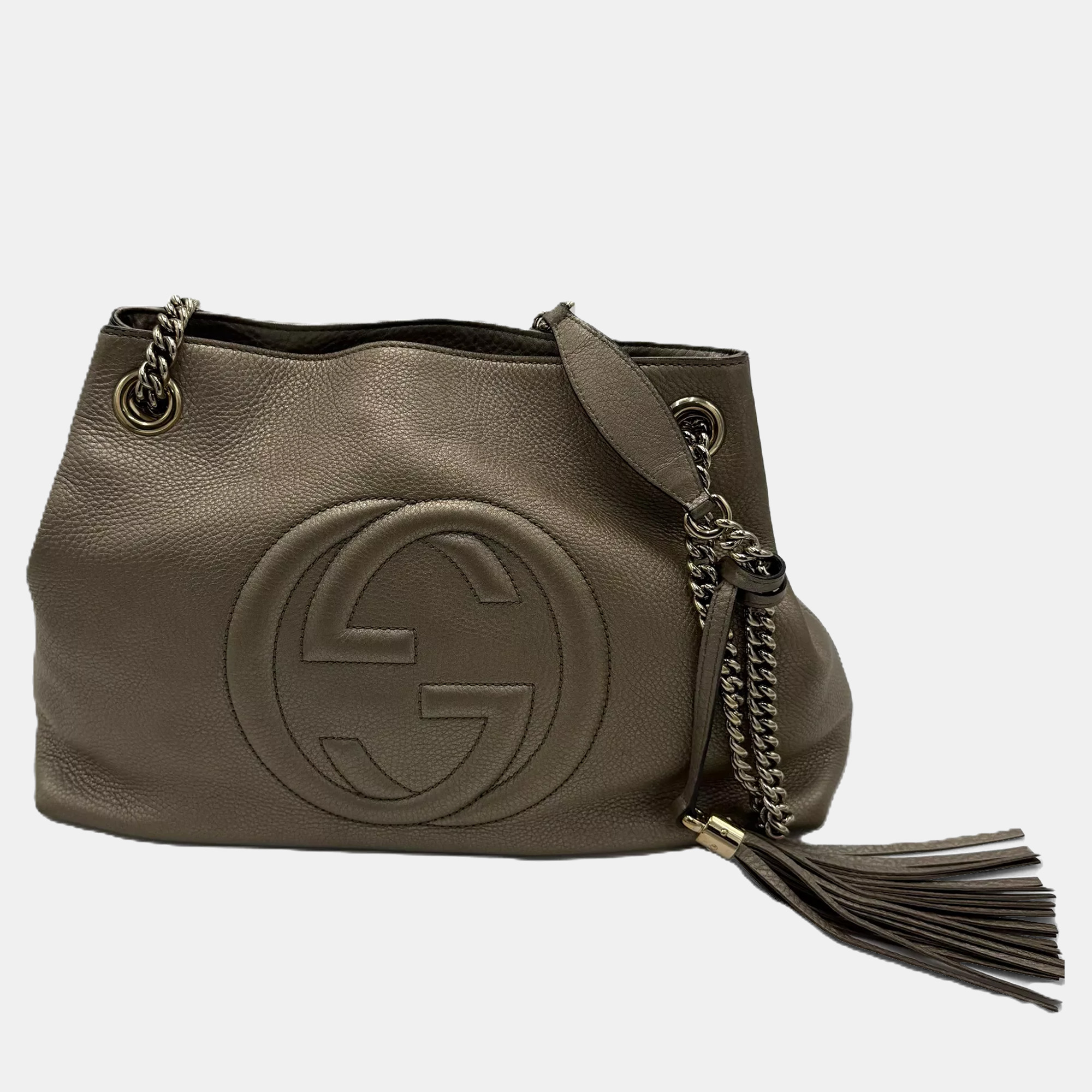 

Gucci Soho Medium Nubuck Leather Chain Shoulder Bag, Brown