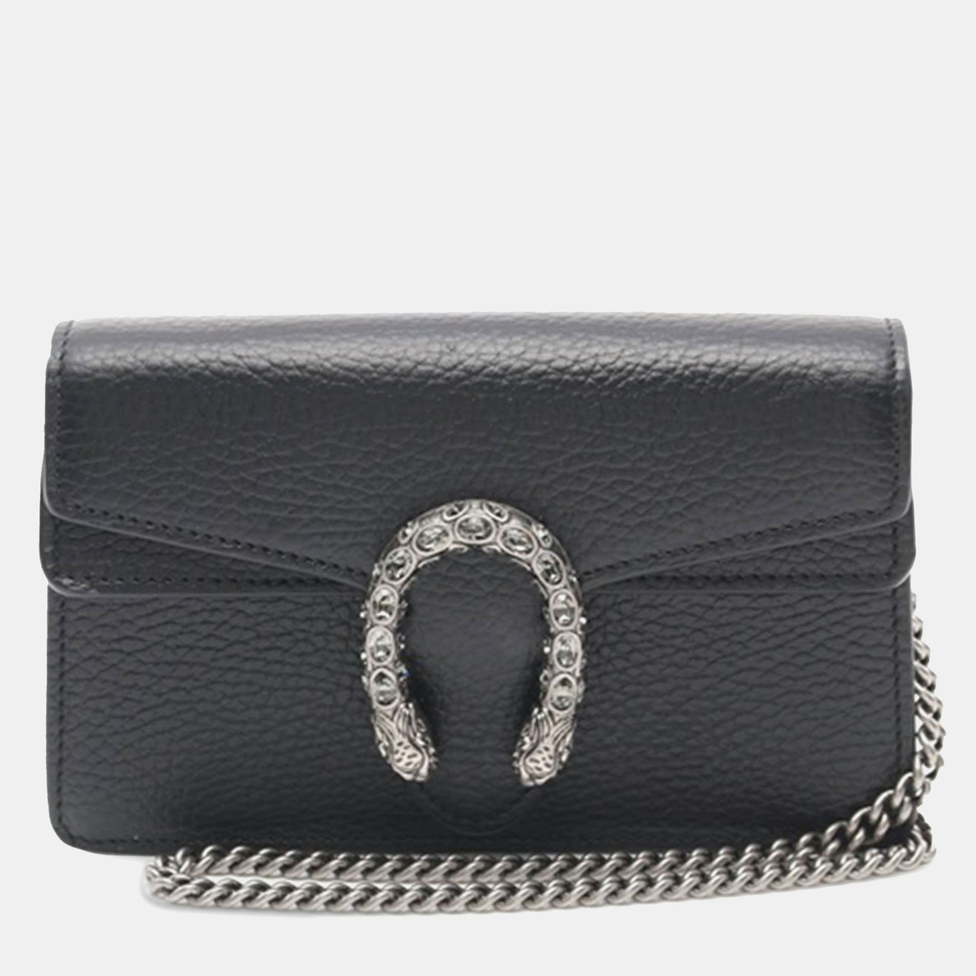 

Gucci Black Super Mini Dionysus Leather Crossbody Bag