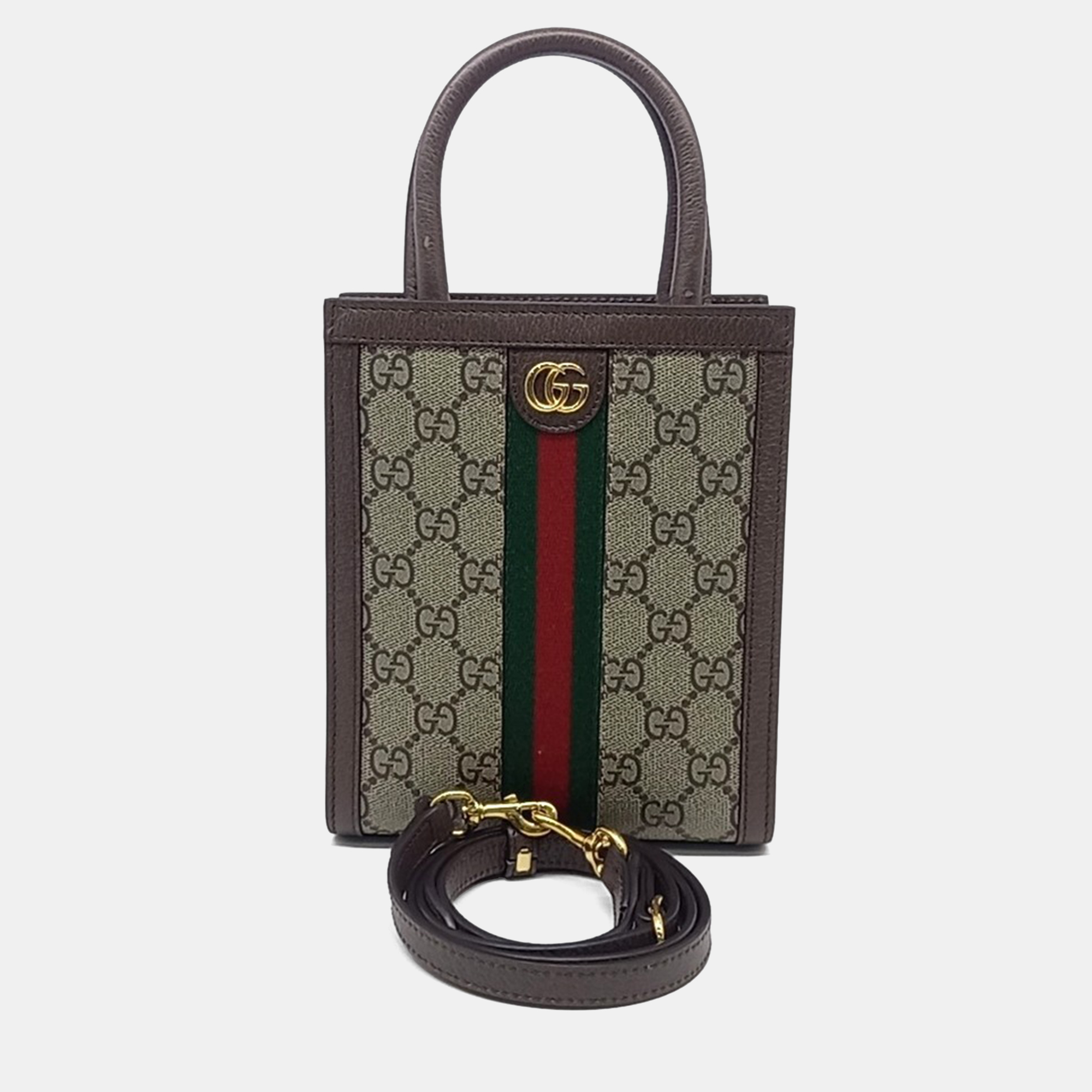 

Gucci Beige Canvas Ophidia Mini Crossbody Bag