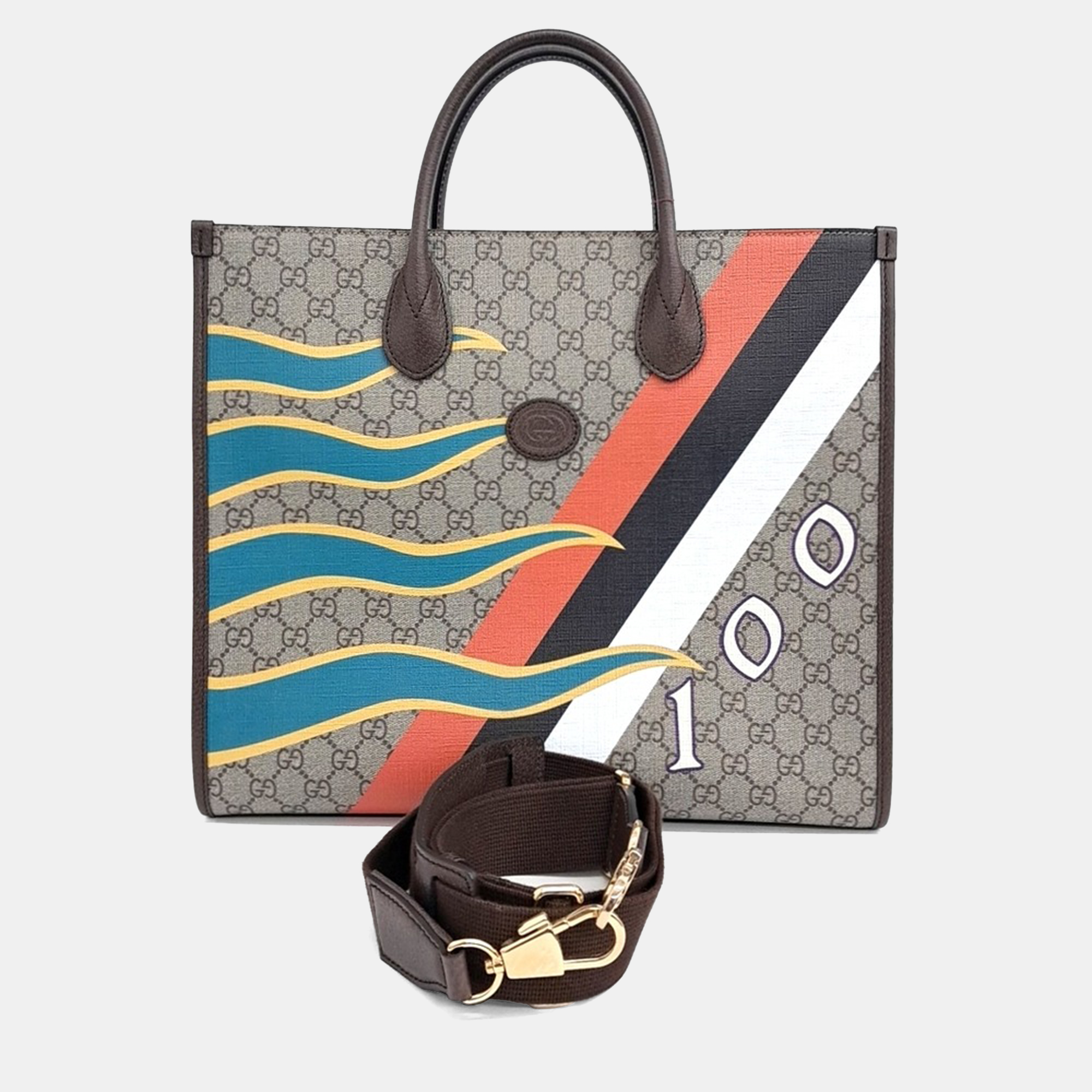 

Gucci Multicolor Coated Canvas Interlocking G Medium Tote