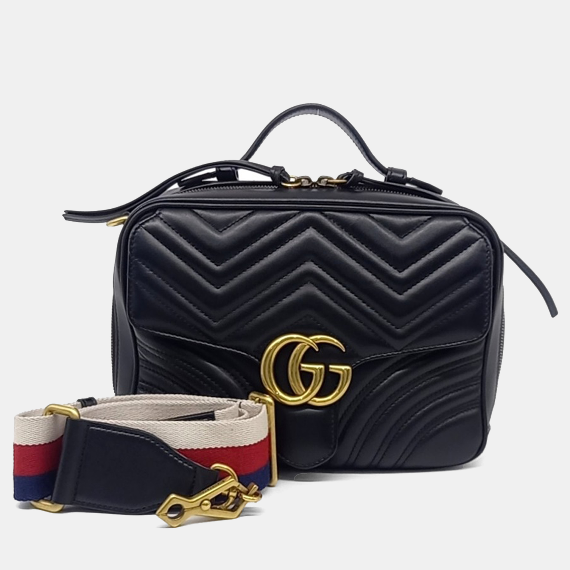 

Gucci Black Leather Marmont Matelasse Shoulder Bag