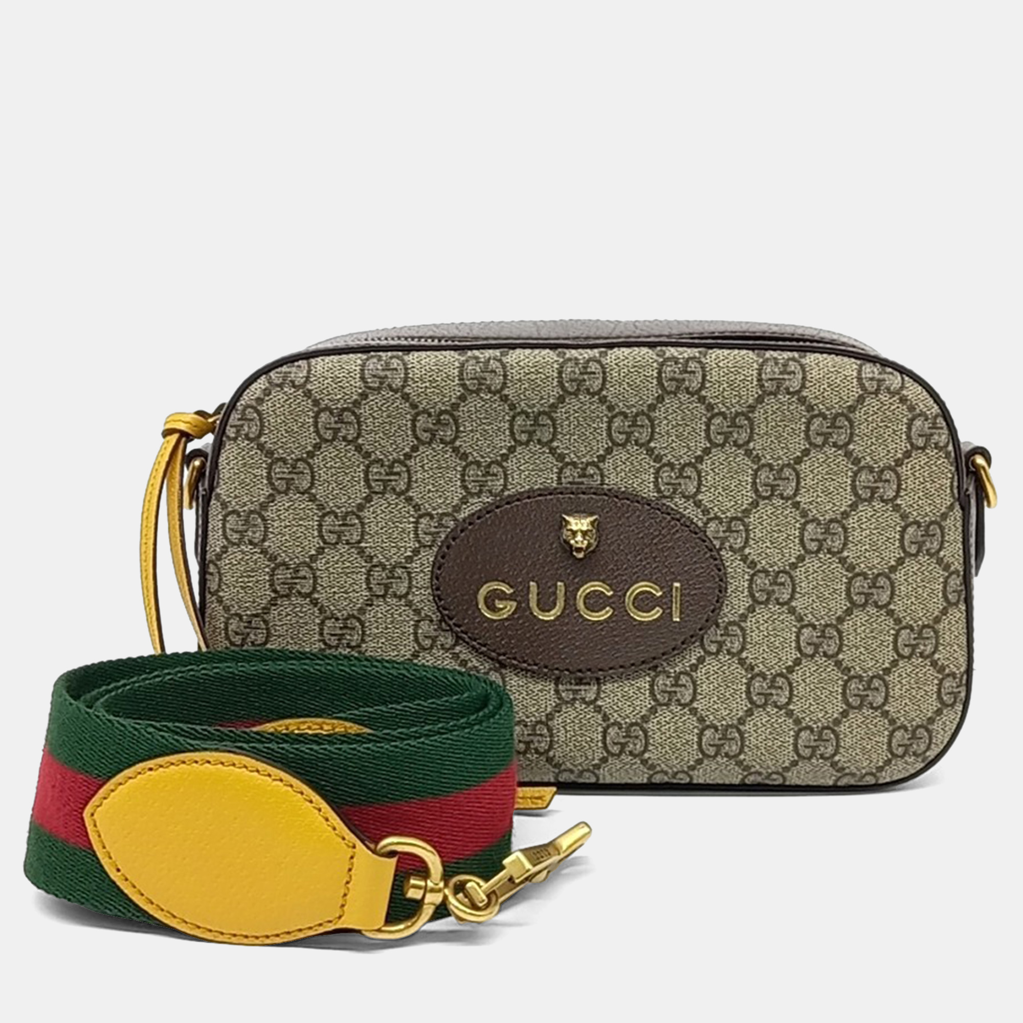 

Gucci Beige Brown PVC GG Supreme Messenger Bag