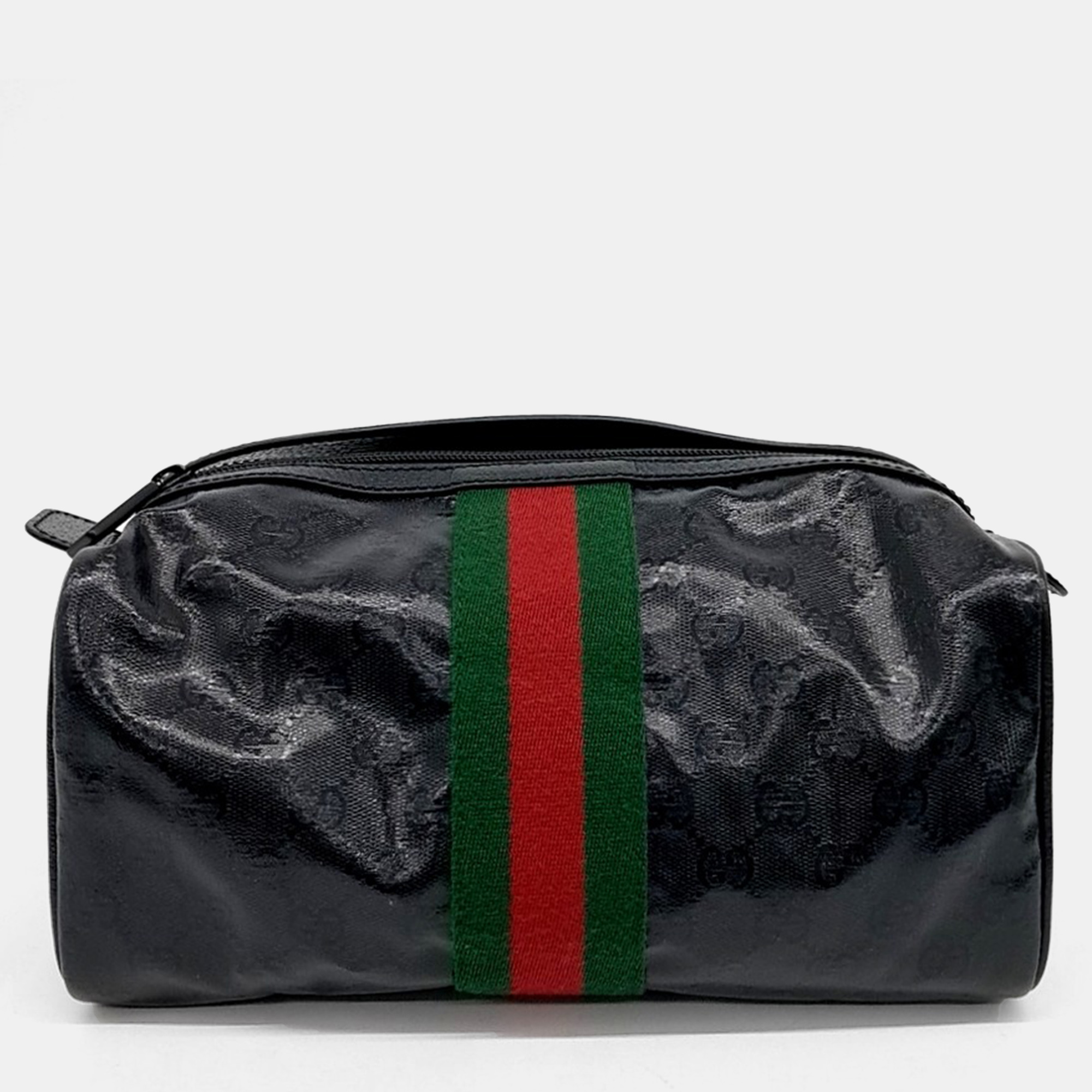 

Gucci Black Fabric GG Crystal Web Cosmetic Case