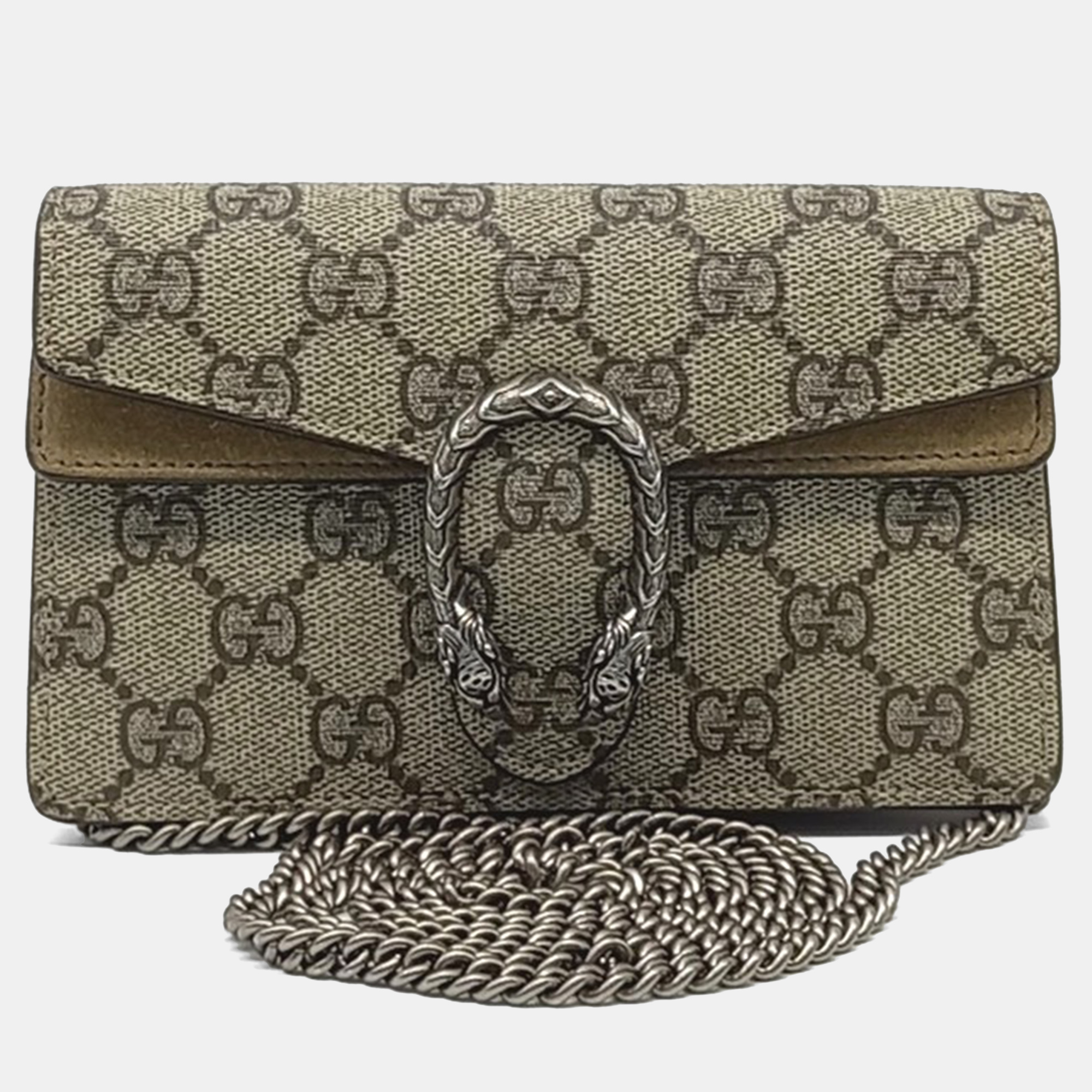 Pre-owned Gucci Brown Leather Dionysus Mini Crossbody Bag