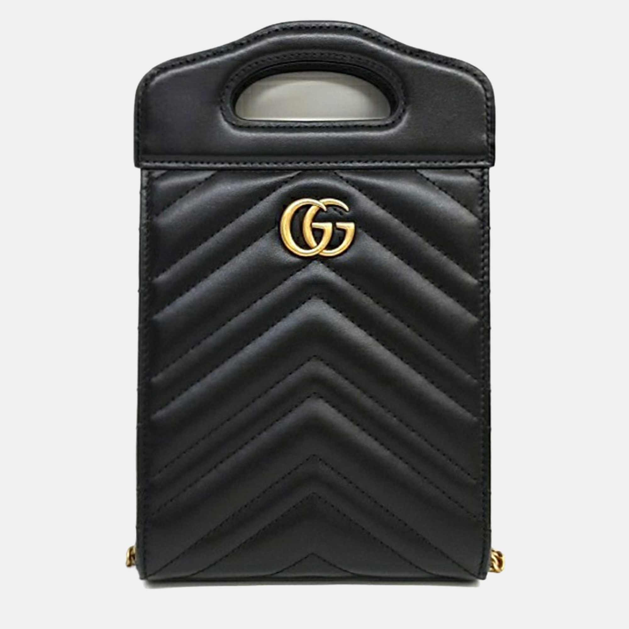 

Gucci Black Leather Marmont Top Handle Crossbody Bag