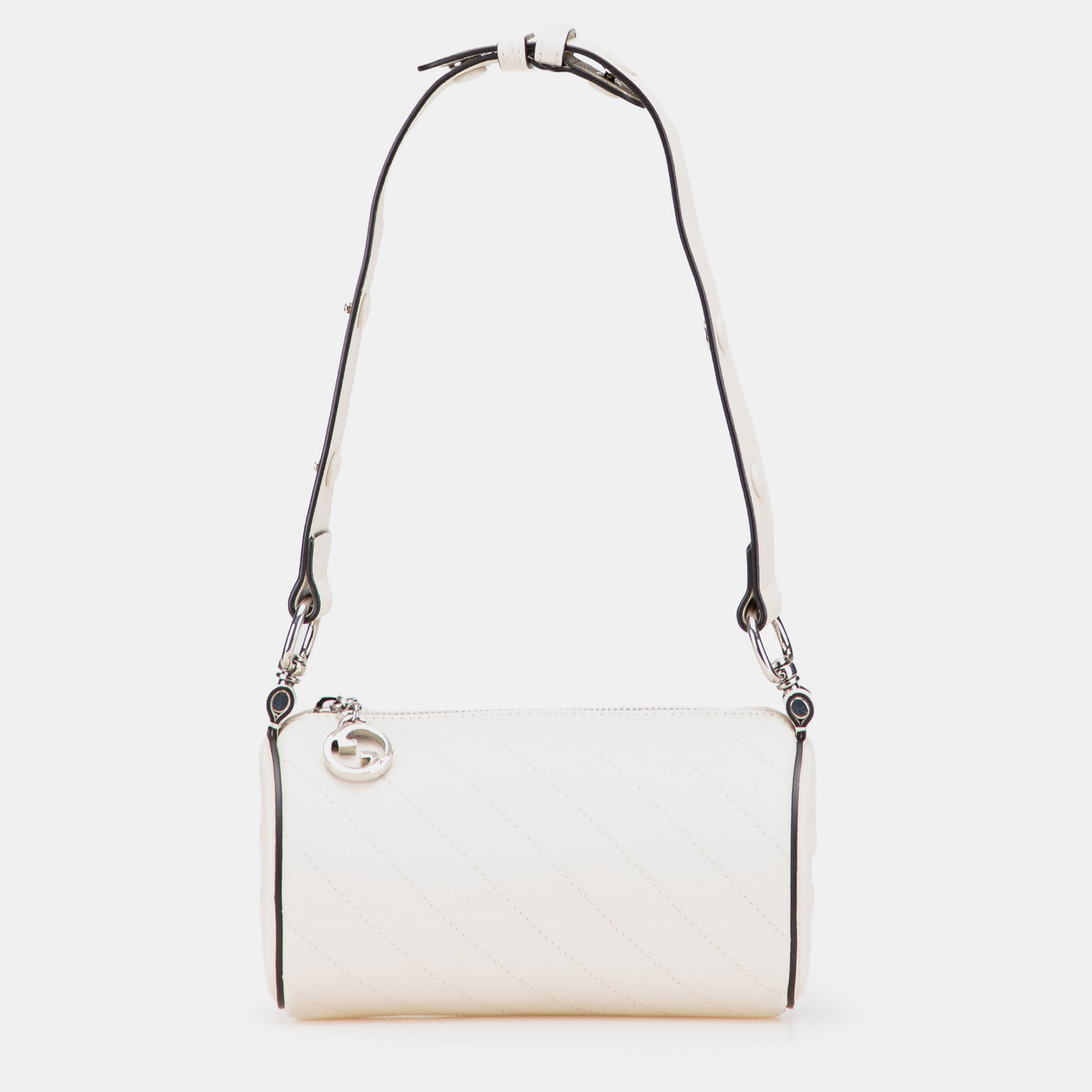 

Gucci White Mini Leather Blondie Barrel Shoulder Bag