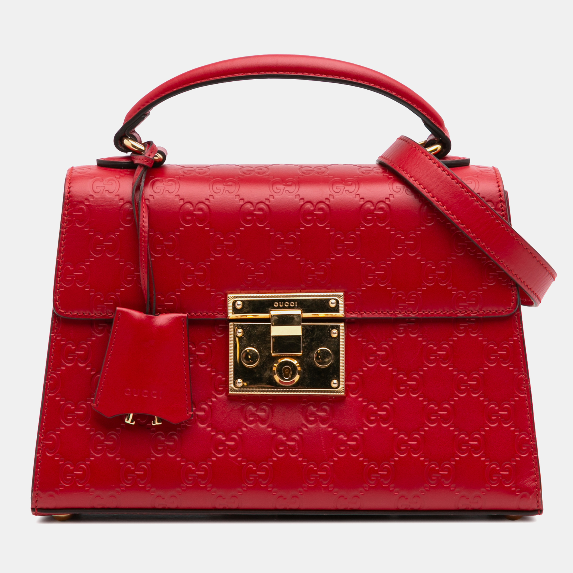 

Gucci Red Small Guccissima Padlock Satchel