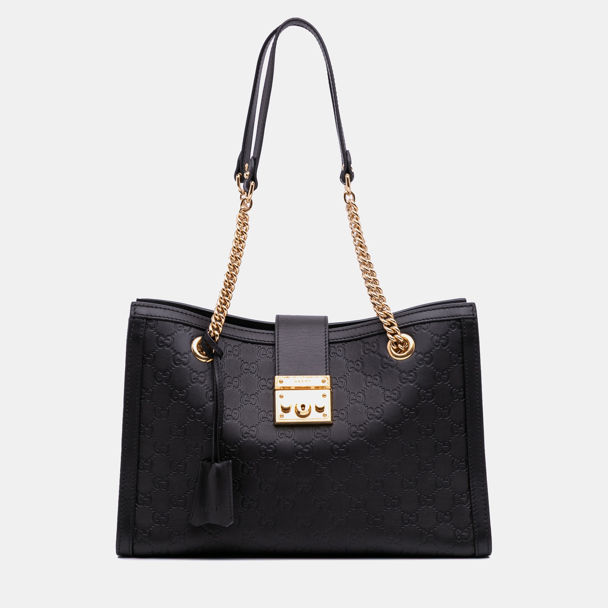 

Gucci Black Medium Guccissima Padlock Tote