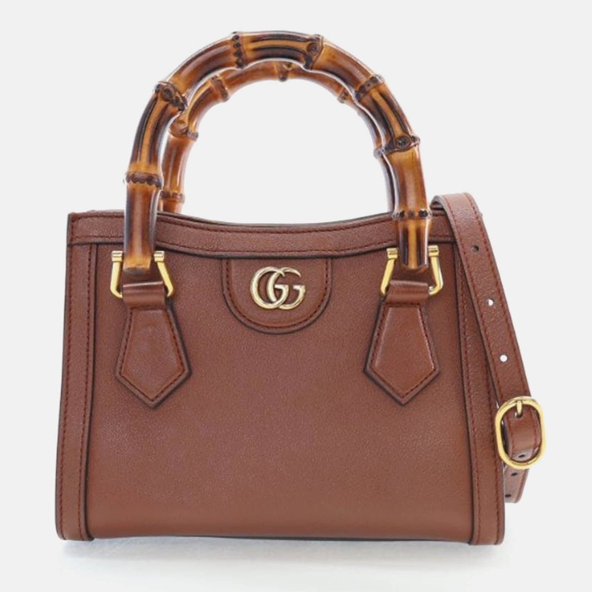 

Gucci Diana Mini Brown Calfskin Tote Bag