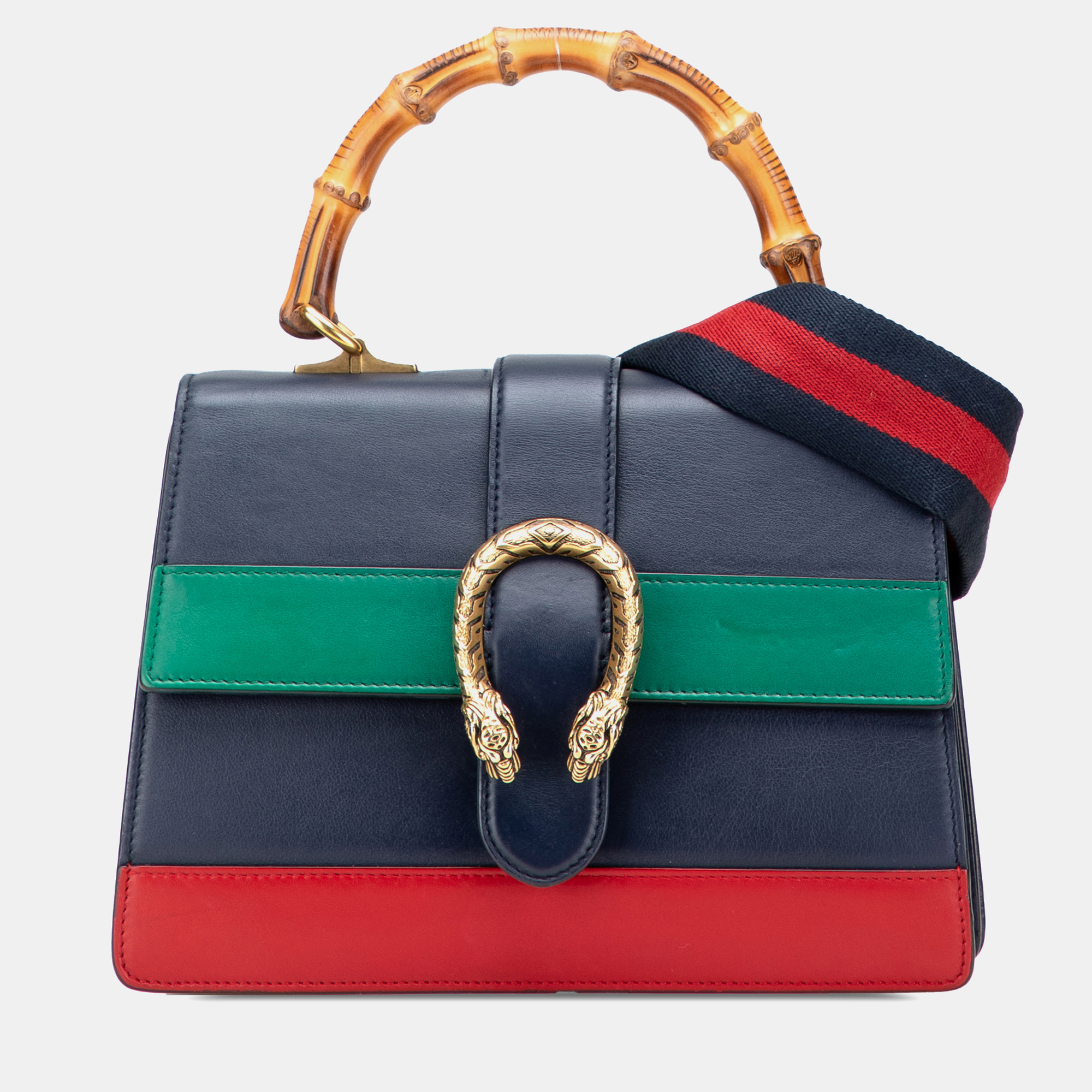 

Gucci Multicolor Medium Leather Bamboo Dionysus Web Satchel