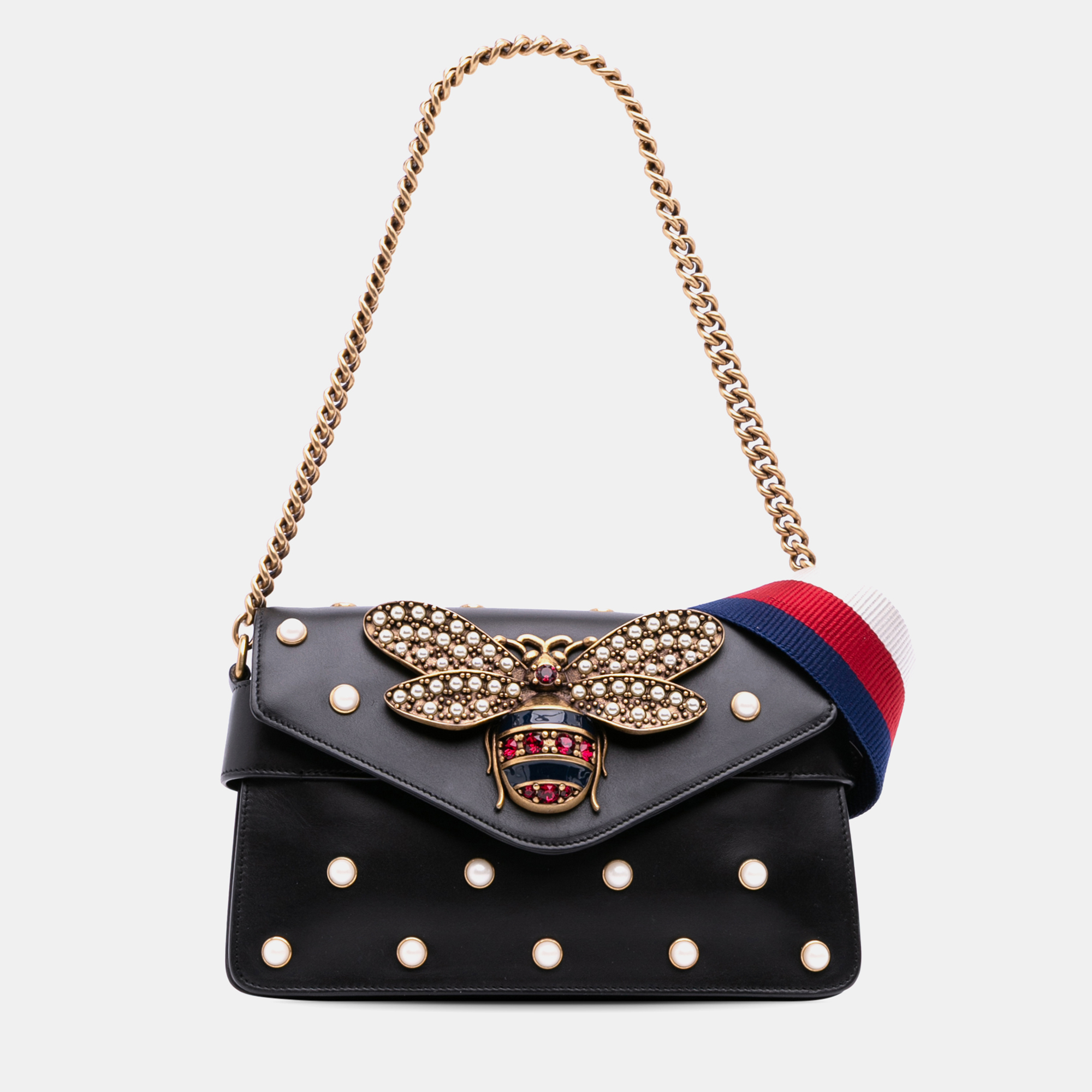 

Gucci Black Mini Queen Margaret Broadway Leather Satchel