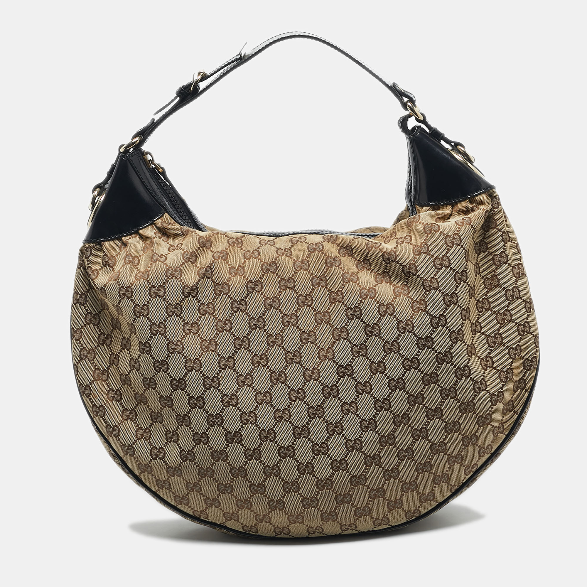 

Gucci Black/Beige Canvas  Full Moon Hobo