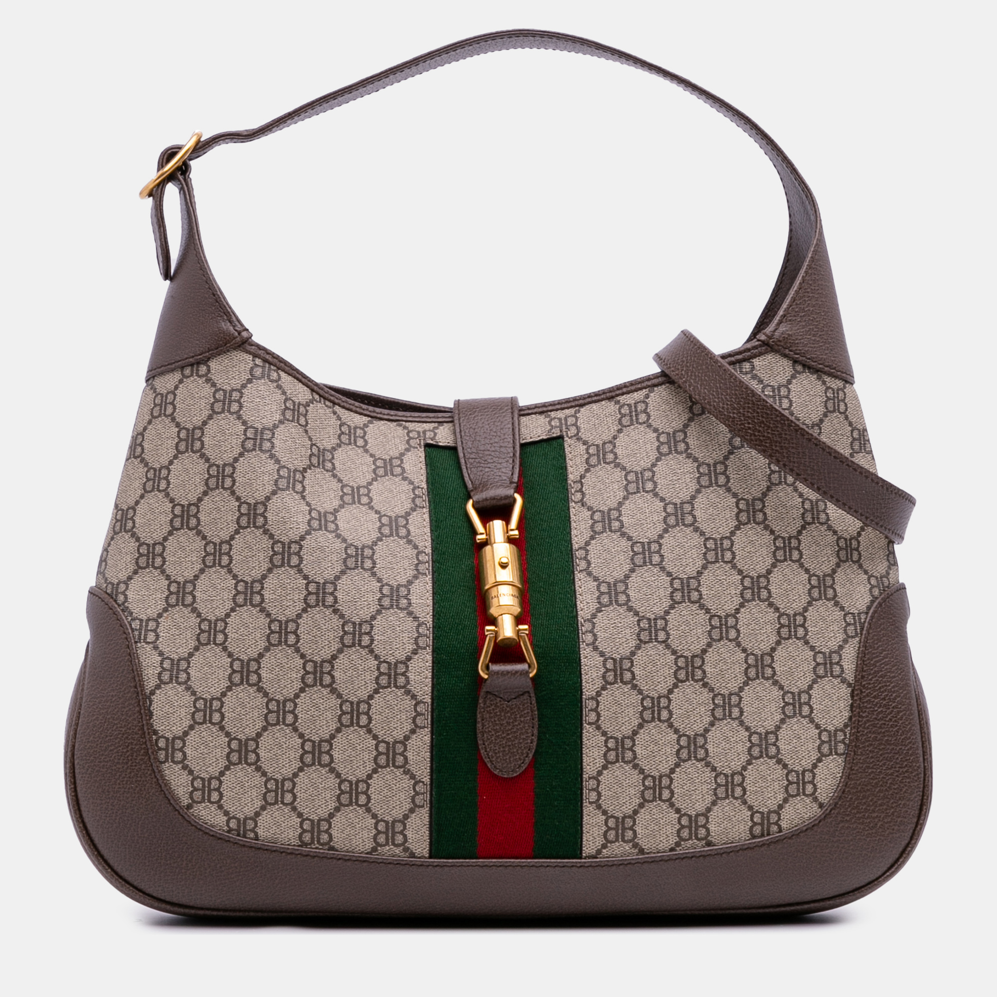 

Gucci Brown Balenciaga The Hacker Project Medium GG Supreme Web Jackie 1961 Crossbody