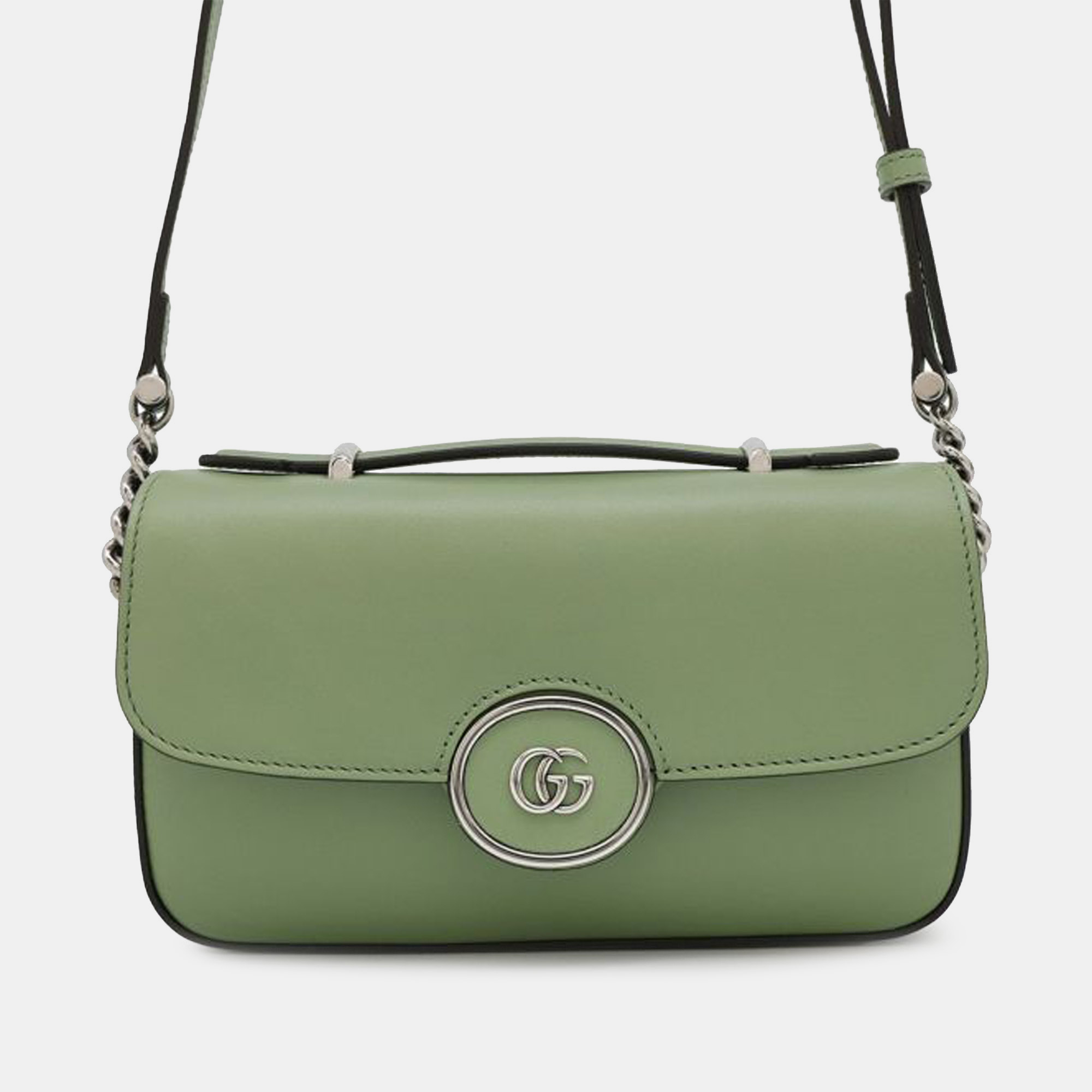

Gucci Green Mini Leather Petite GG Satchel