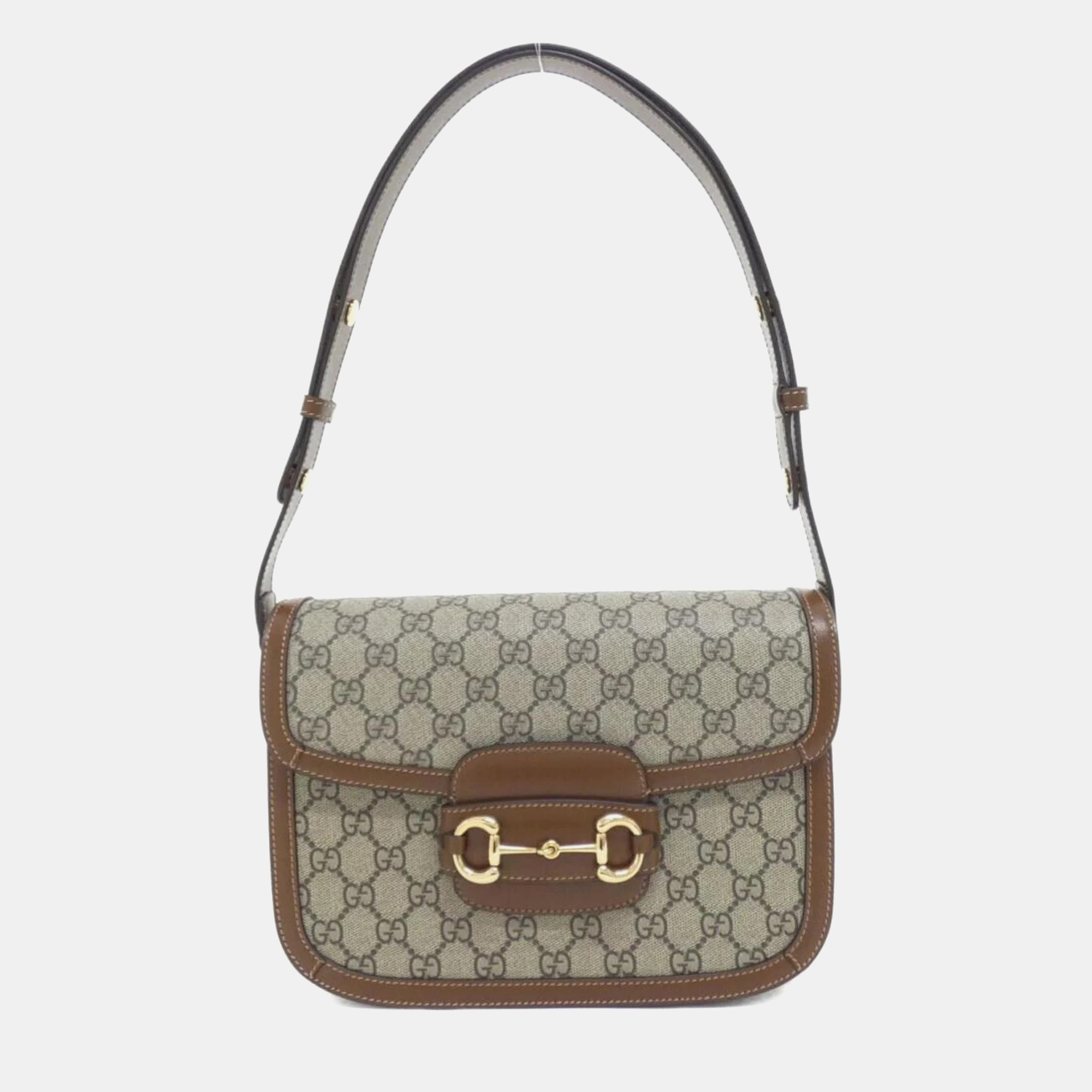 

Gucci Beige/Brown Coated Canvas Horsebit 1955 Shoulder Bag