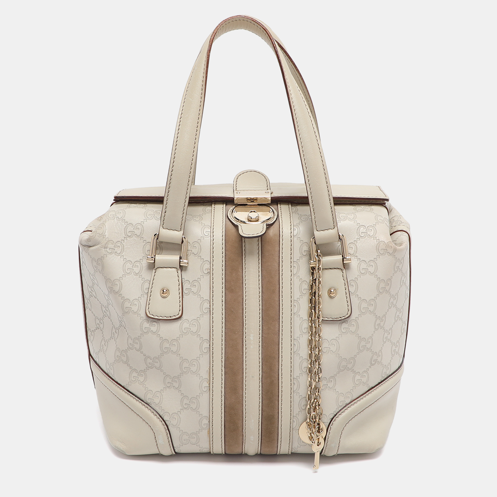 

Gucci Off White Guccissima Leather Small Treasure Boston Bag