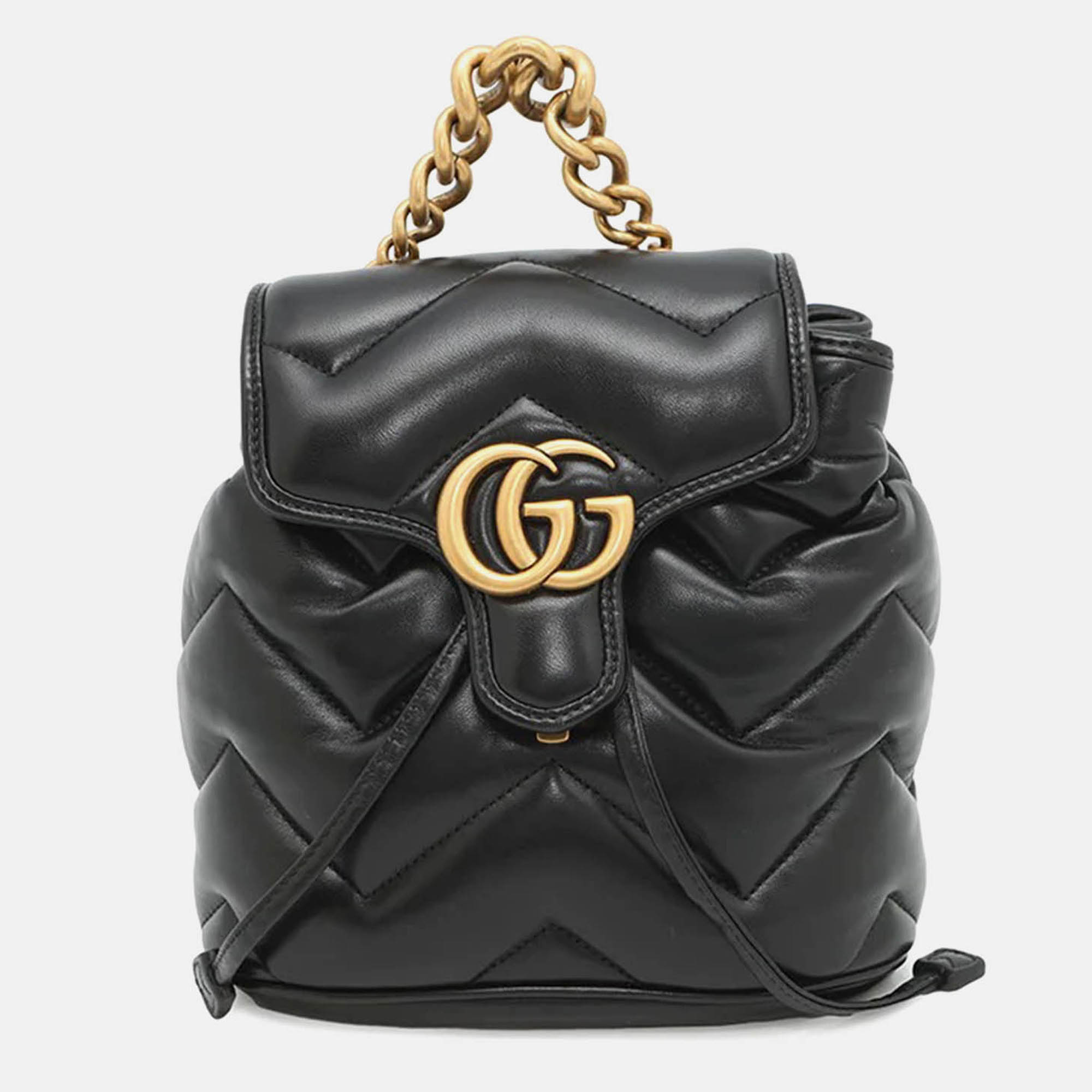 

Gucci Gg Marmont Mini Backpack Black Leather