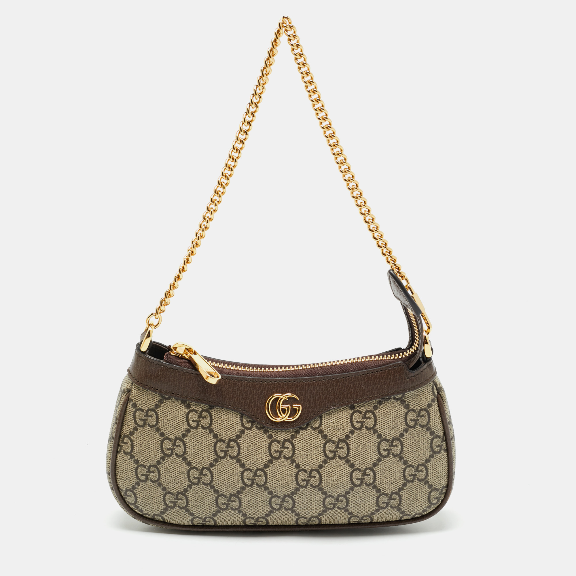

Gucci Brown/Beige GG Supreme Canvas Mini Ophidia Pouch Bag