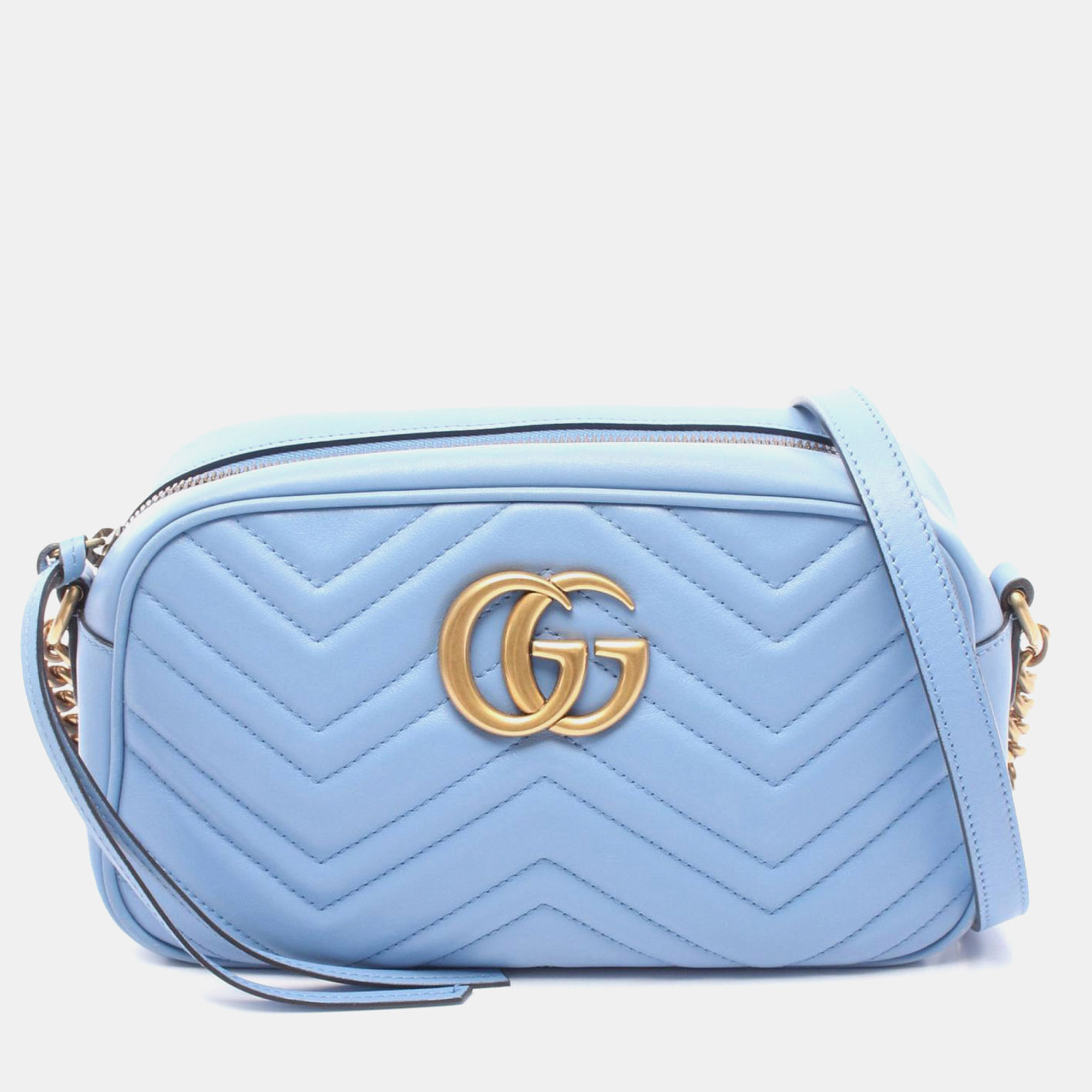 

Gucci Blue Small GG Marmont Matelasse Leather Crossbody