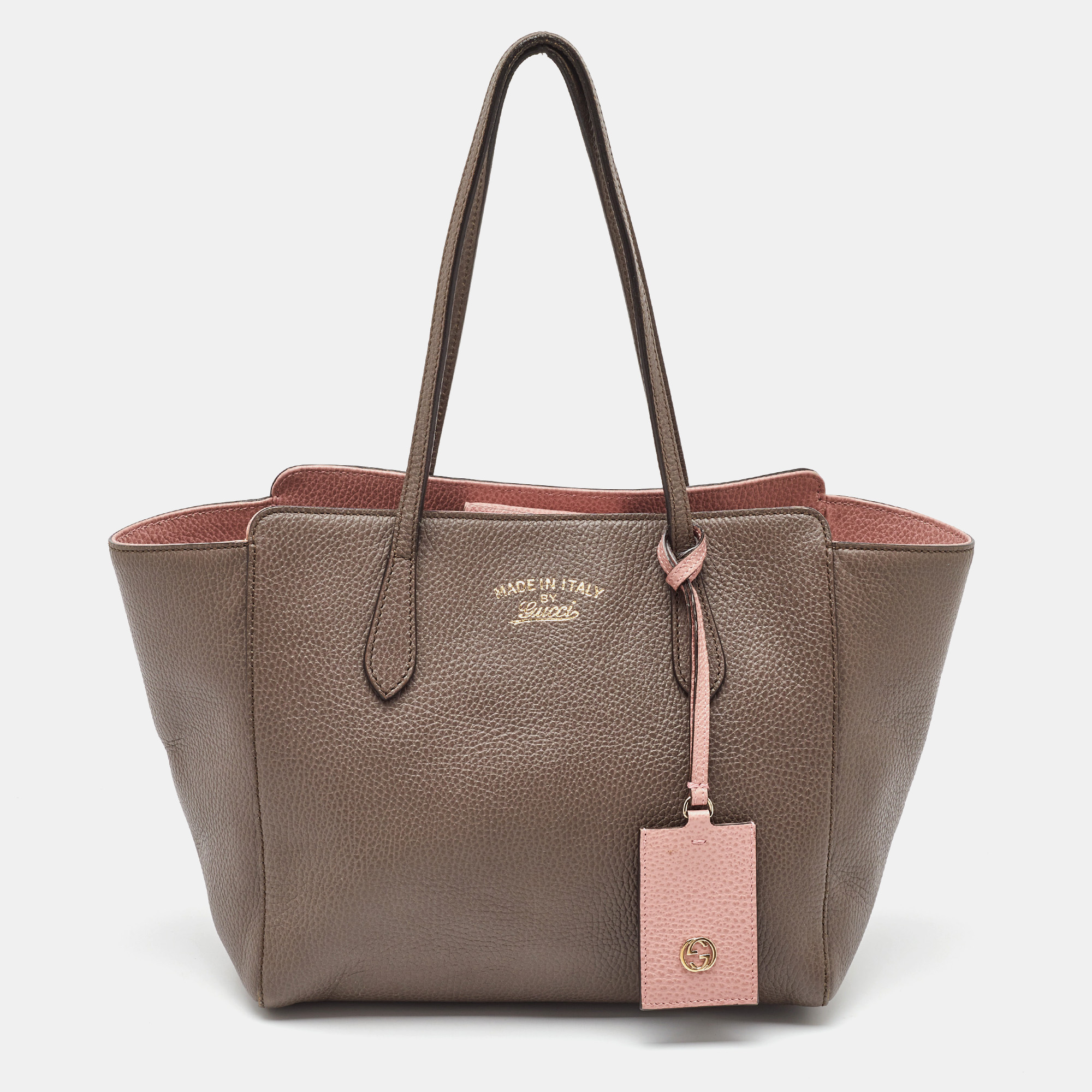 

Gucci Grey Leather Small Swing Tote