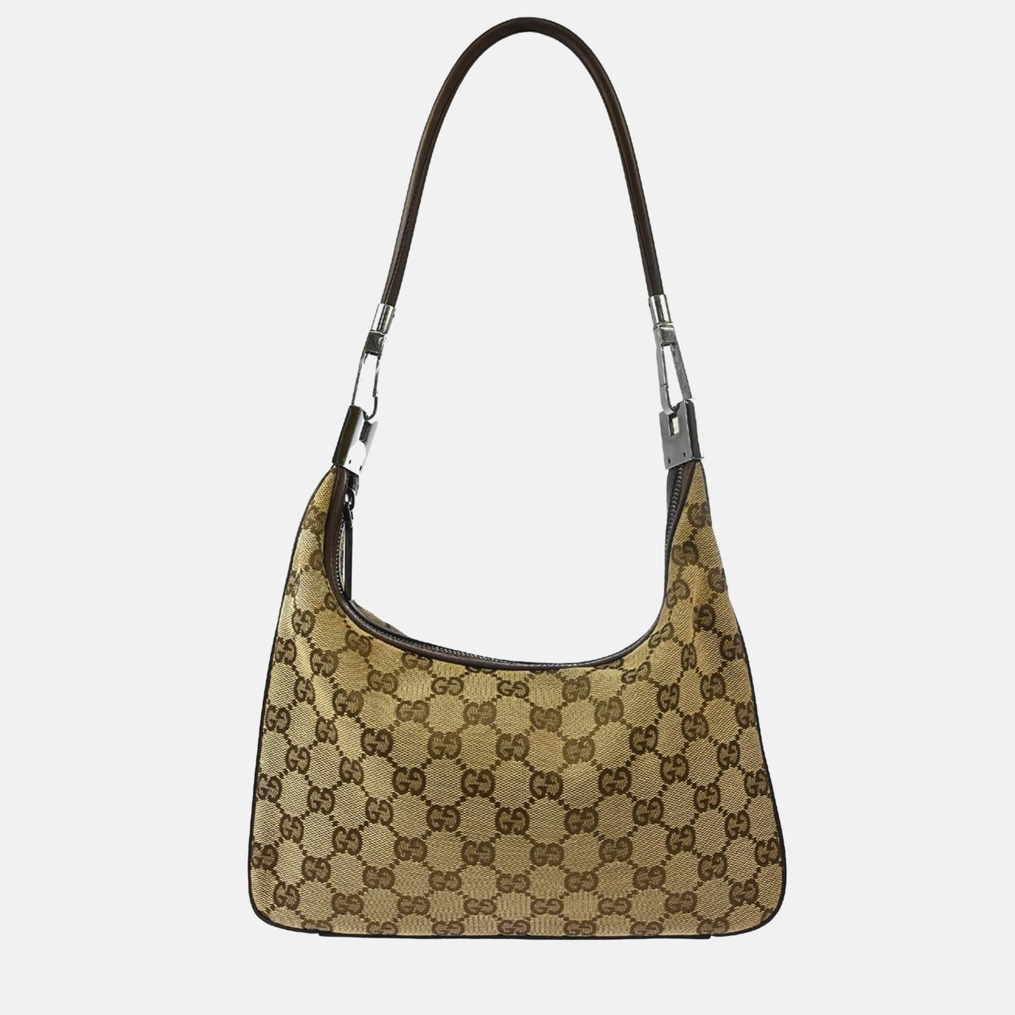 

Gucci Beige GG Canvas and Leather Shoulder Bag