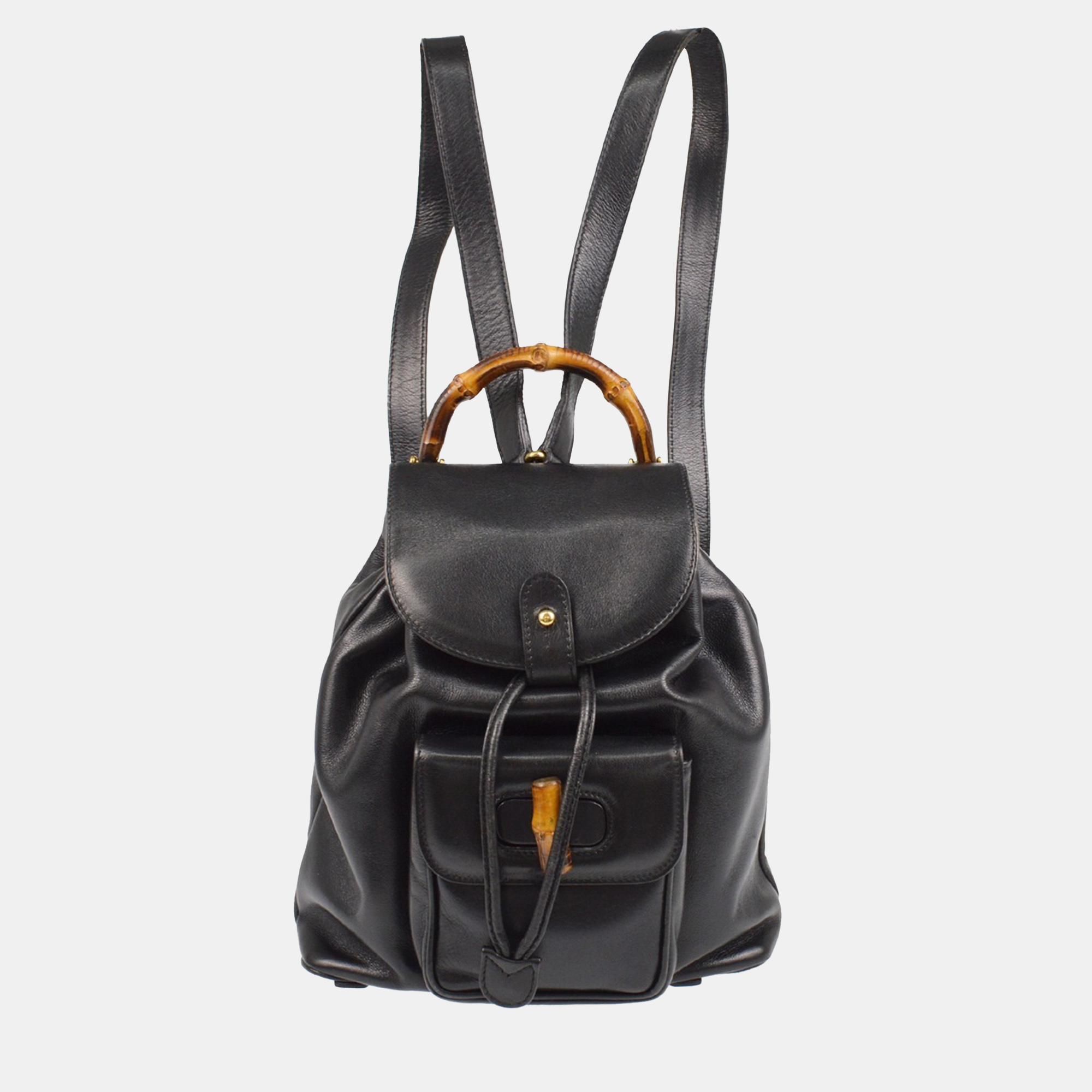 

Gucci Bamboo Black Leather Backpack