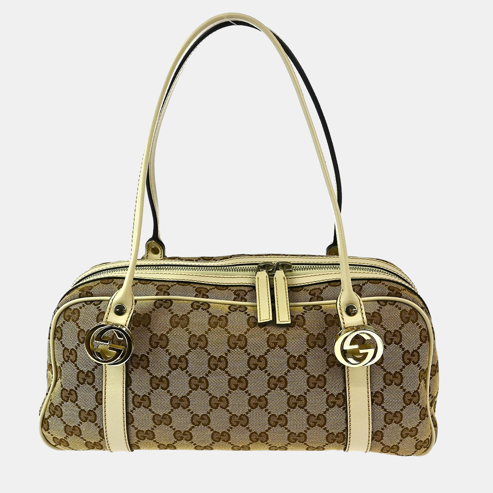 

Gucci Beige White GG Twins Tote Bag