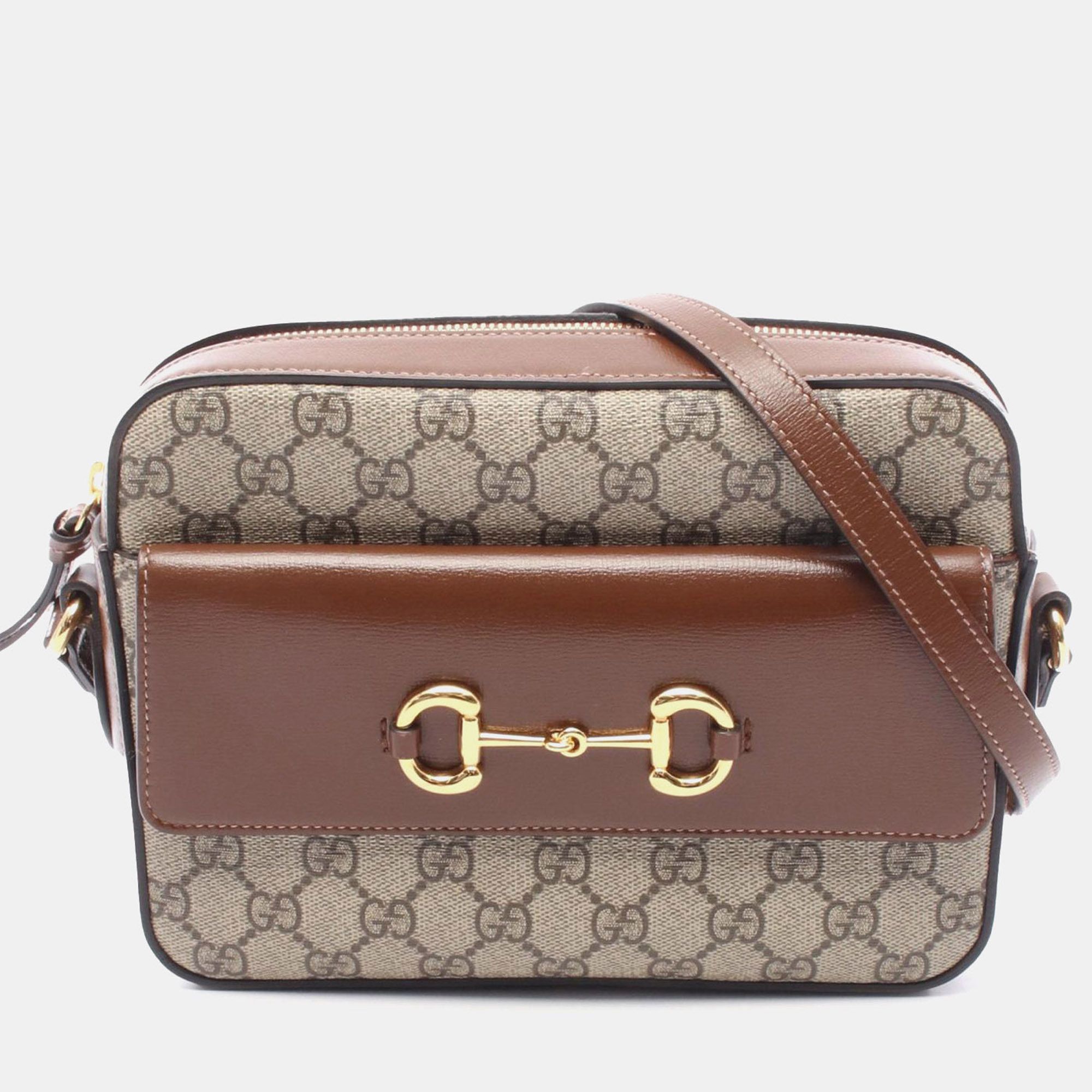 

Gucci Brown Small GG Supreme Horsebit 1955 Crossbody