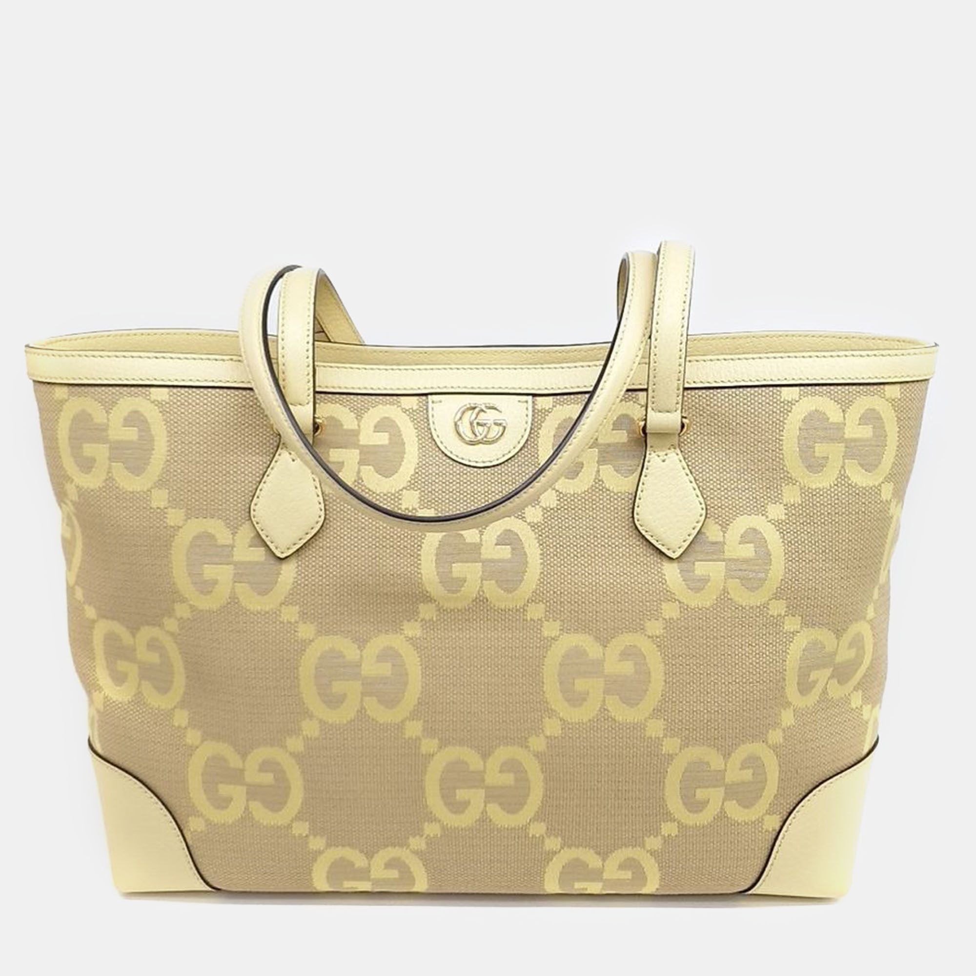 

Gucci Yellow Fabric Ophidia GG Shopper Bag