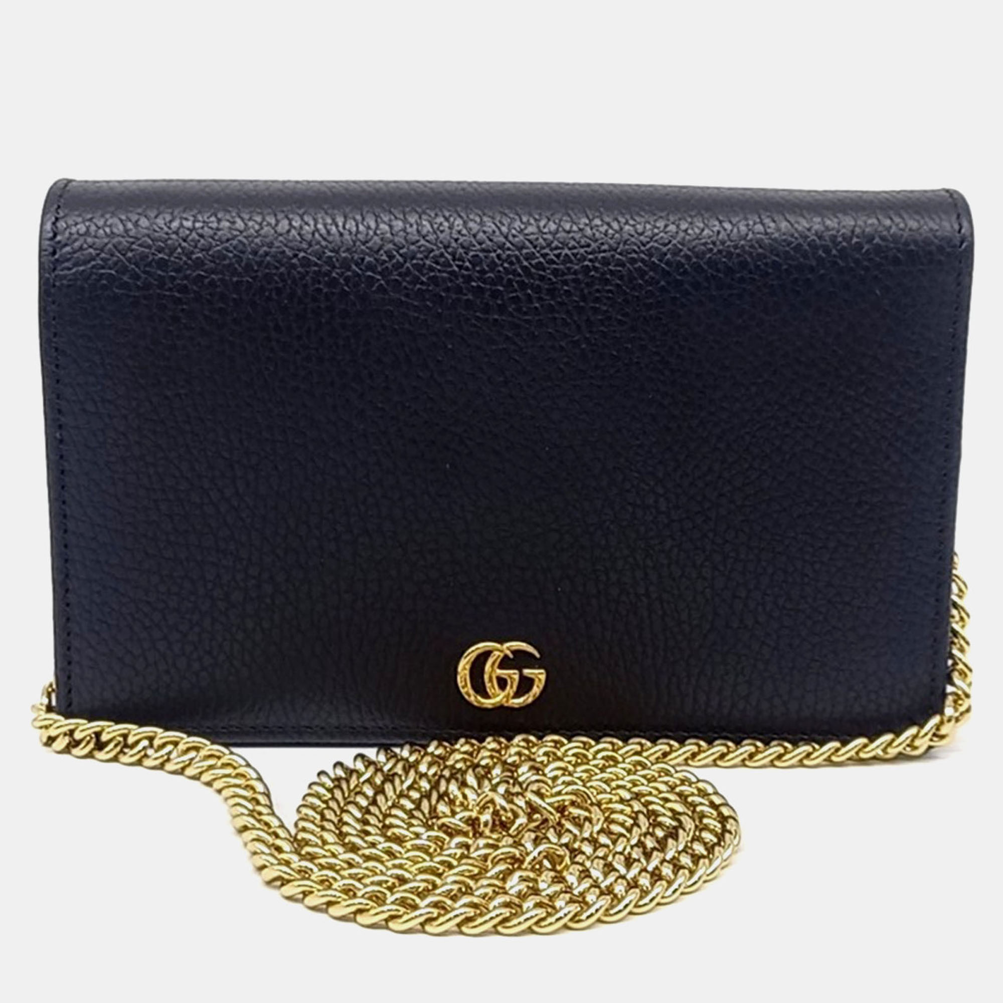 

Gucci Black Leather GG Marmont Mini Crossbody Bag