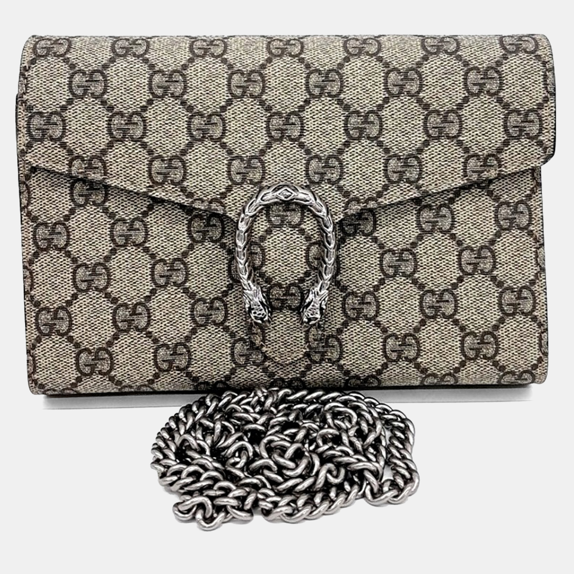 

Gucci Beige PVC Dionysus Mini Chain Bag