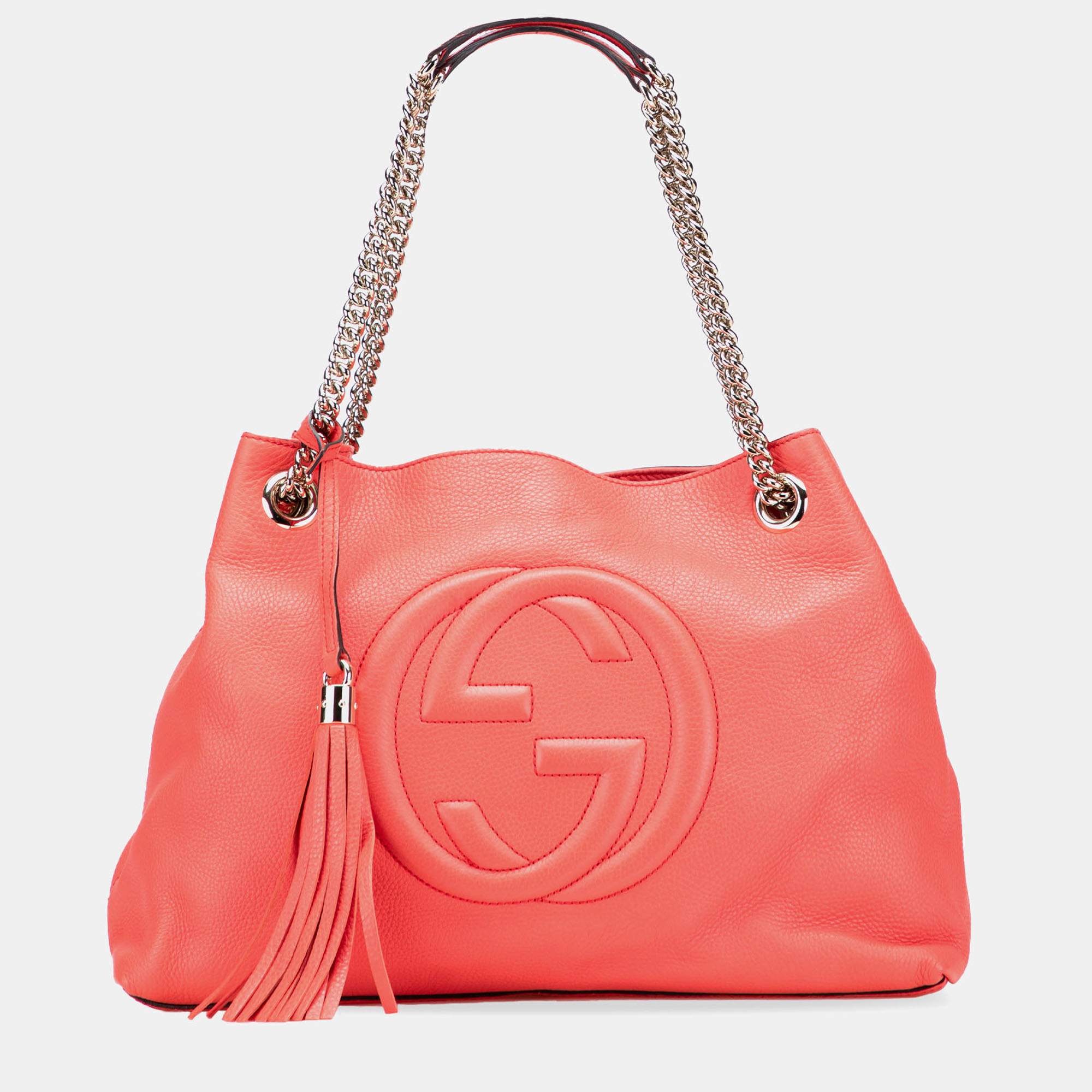 

Gucci Pink Medium Leather Soho Chain Tote