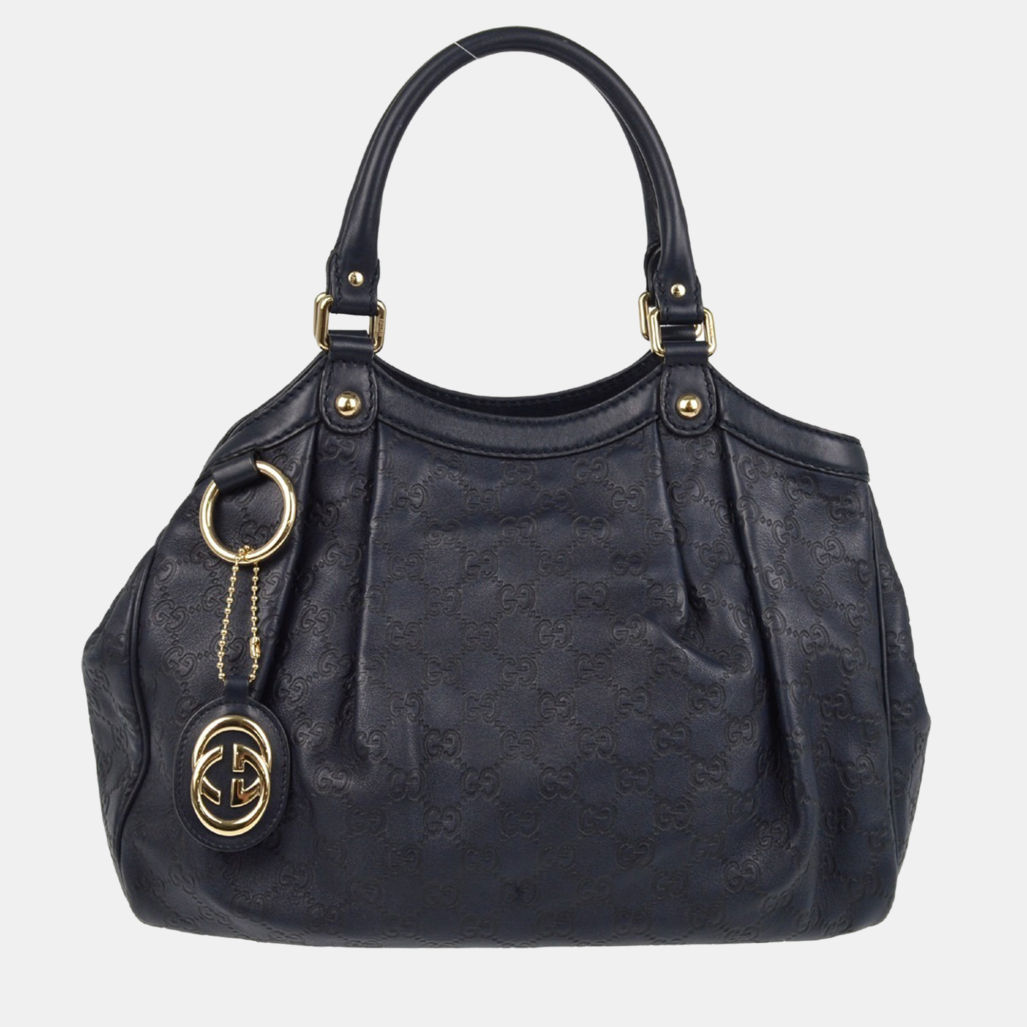 

Gucci Navy Leather Guccissima Tote Bag, Navy blue