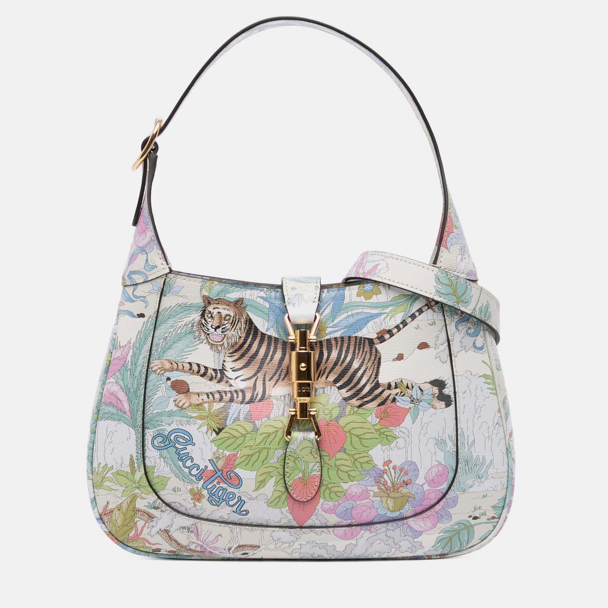 

Gucci Blue Small Calfskin Tiger Jackie 1961 Crossbody Bag