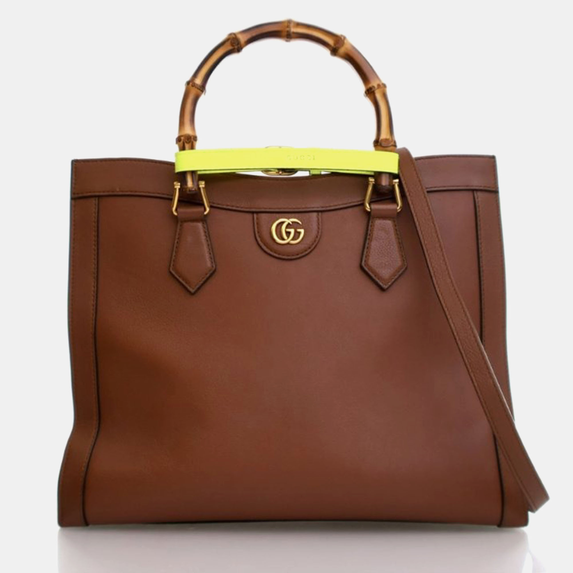

Gucci Medium Calfskin Diana Tote, Brown