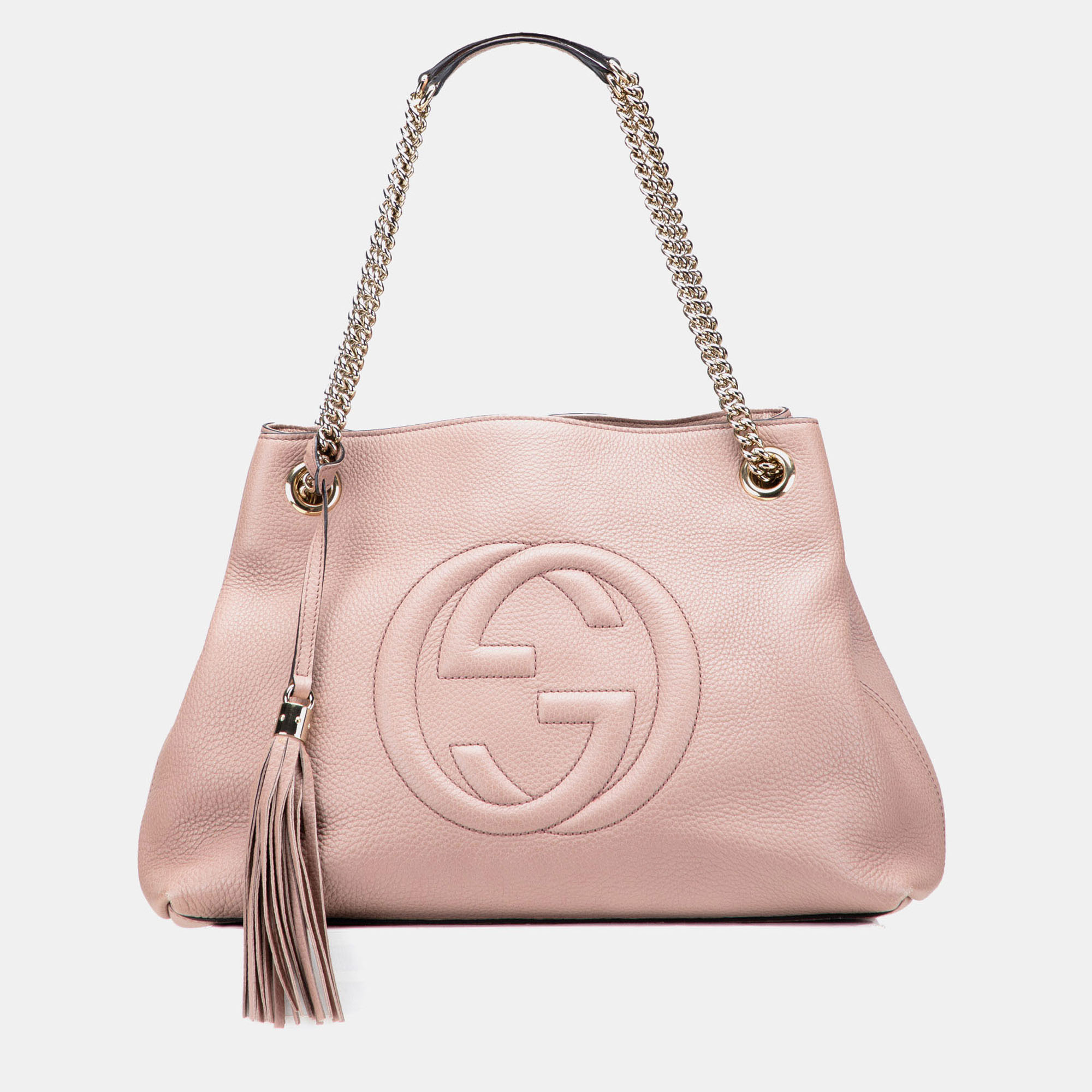 

Gucci Pink Medium Leather Soho Chain Tote