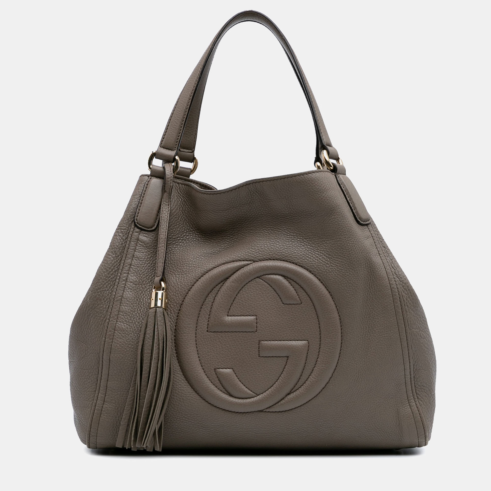 Pre-owned Gucci Brown Medium Leather Soho Cellarius Tote