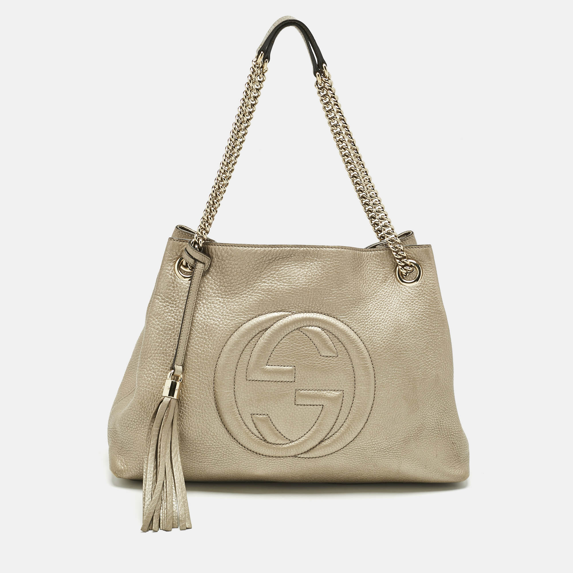 

Gucci Light Gold Leather Medium Soho Chain Shoulder Bag