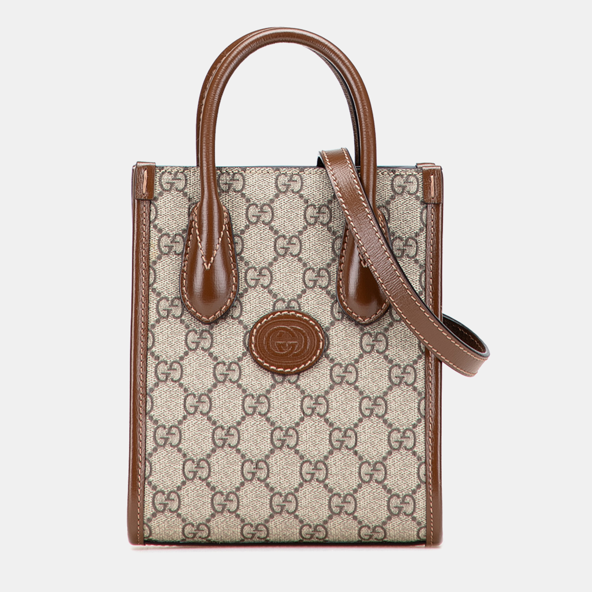 

Gucci Beige Mini GG Supreme Interlocking G Satchel