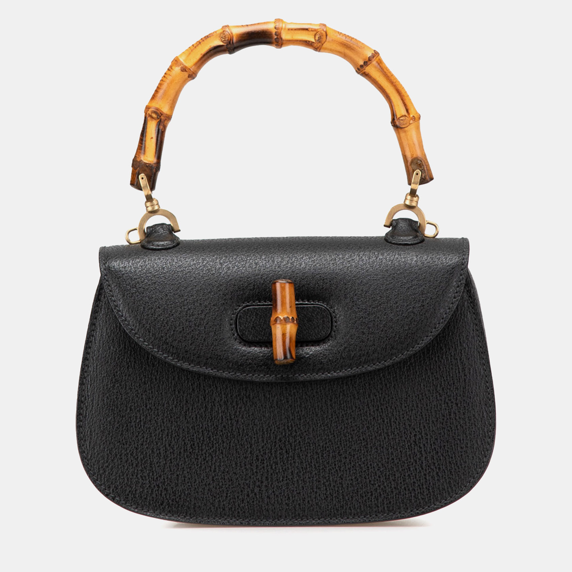 

Gucci Black Calfskin Bamboo Night Handbag