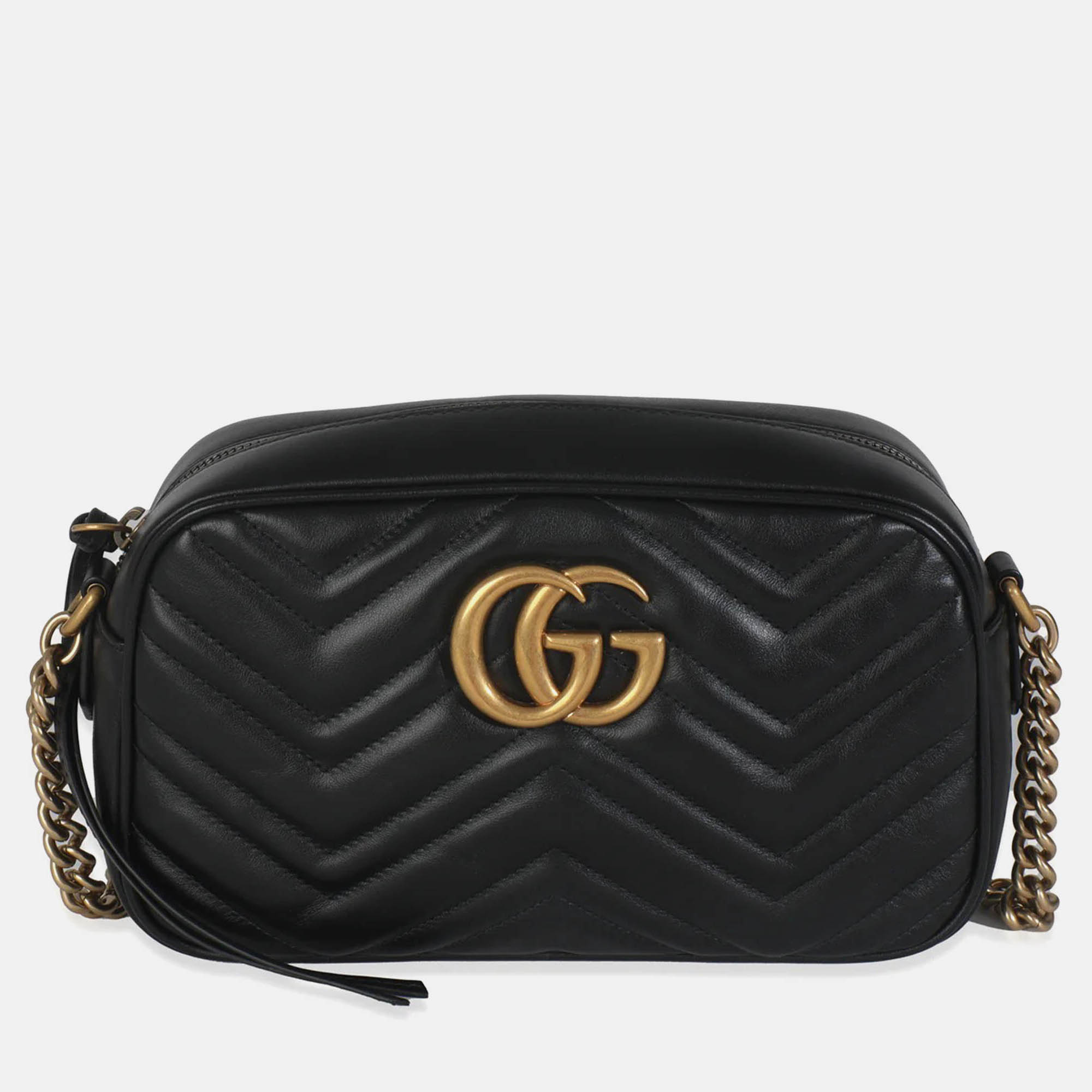 

Gucci Black Matelasse Calfskin GG Marmont Camera Bag