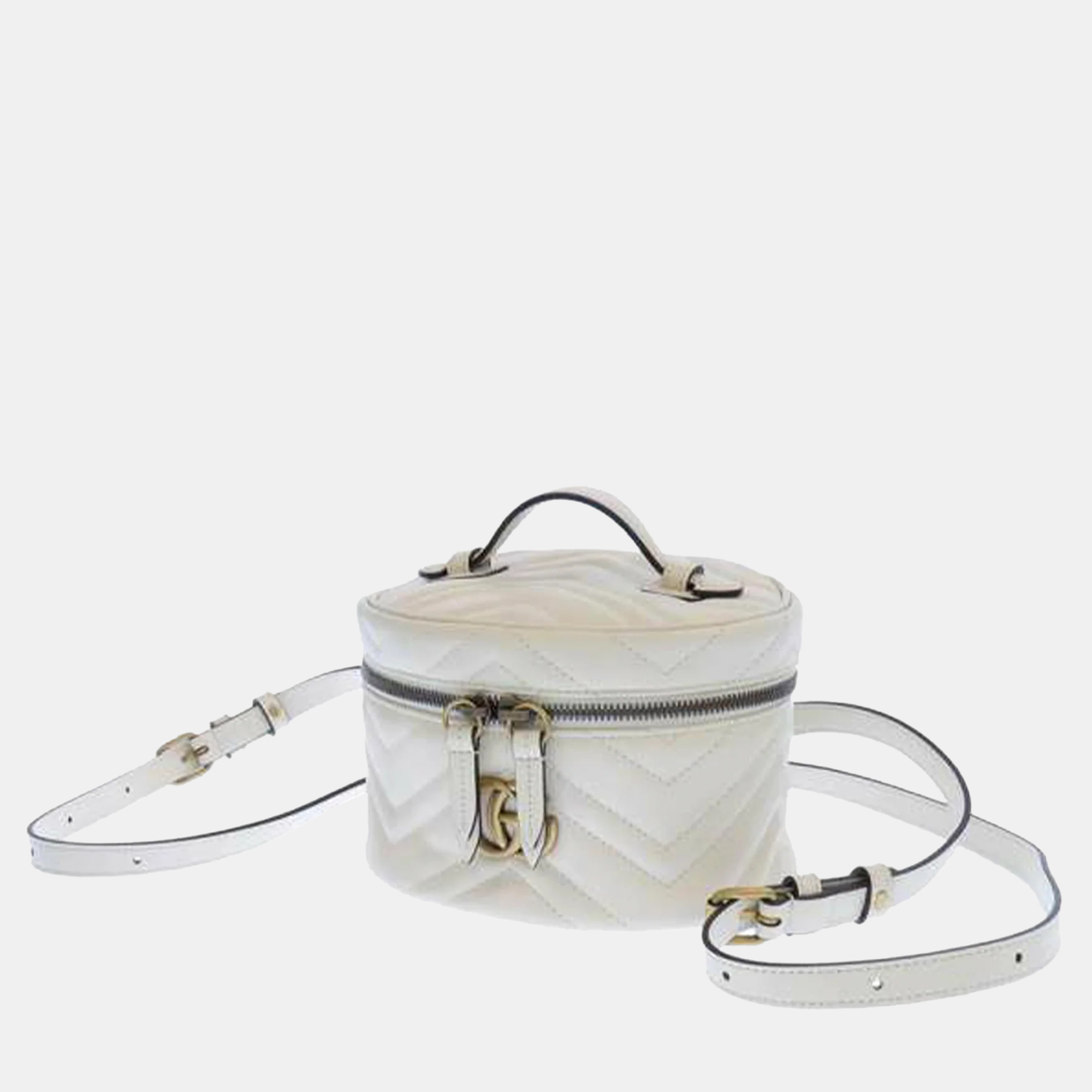 

Gucci GG Marmont Mini White Leather Backpack
