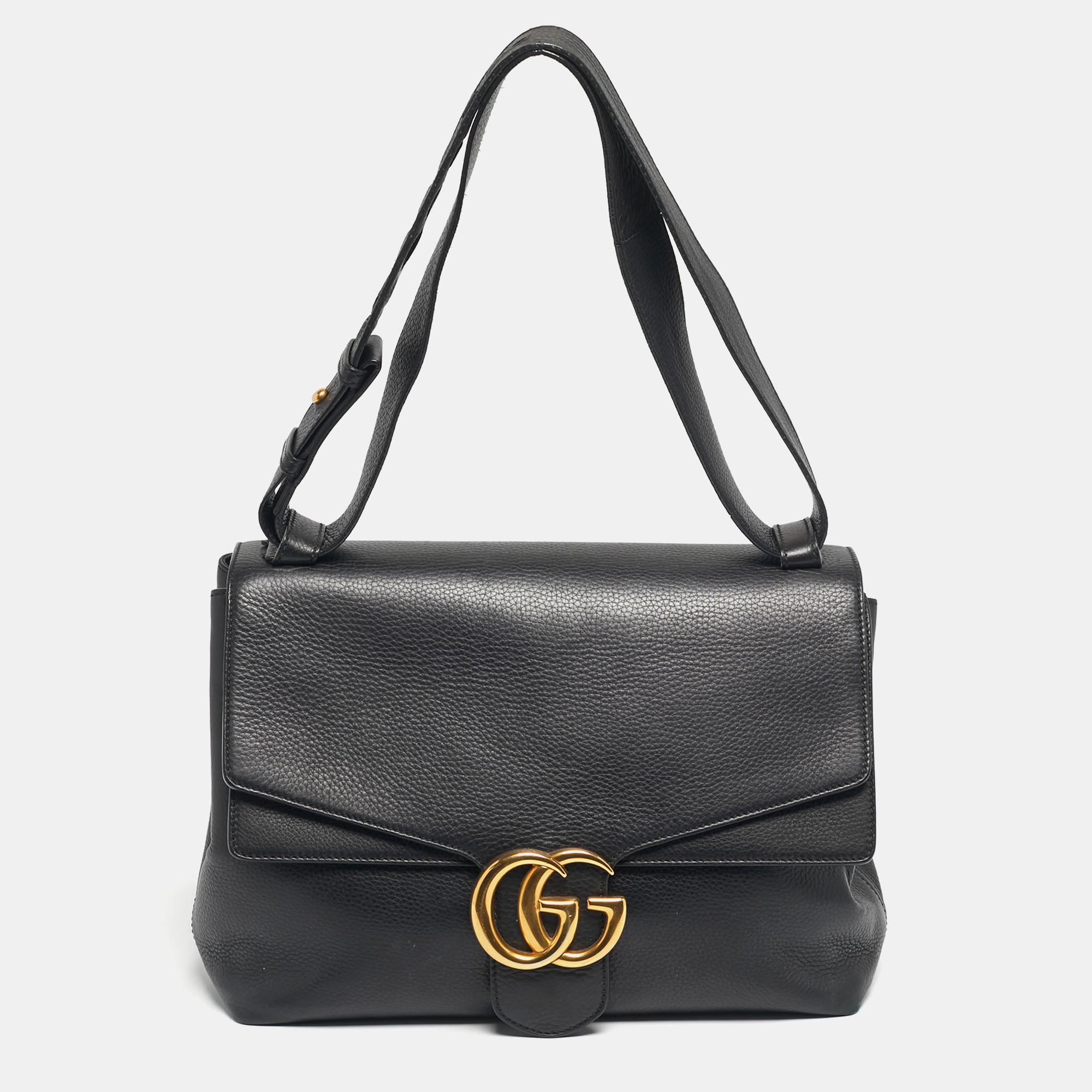 

Gucci Black Leather  GG Marmont Shoulder Bag