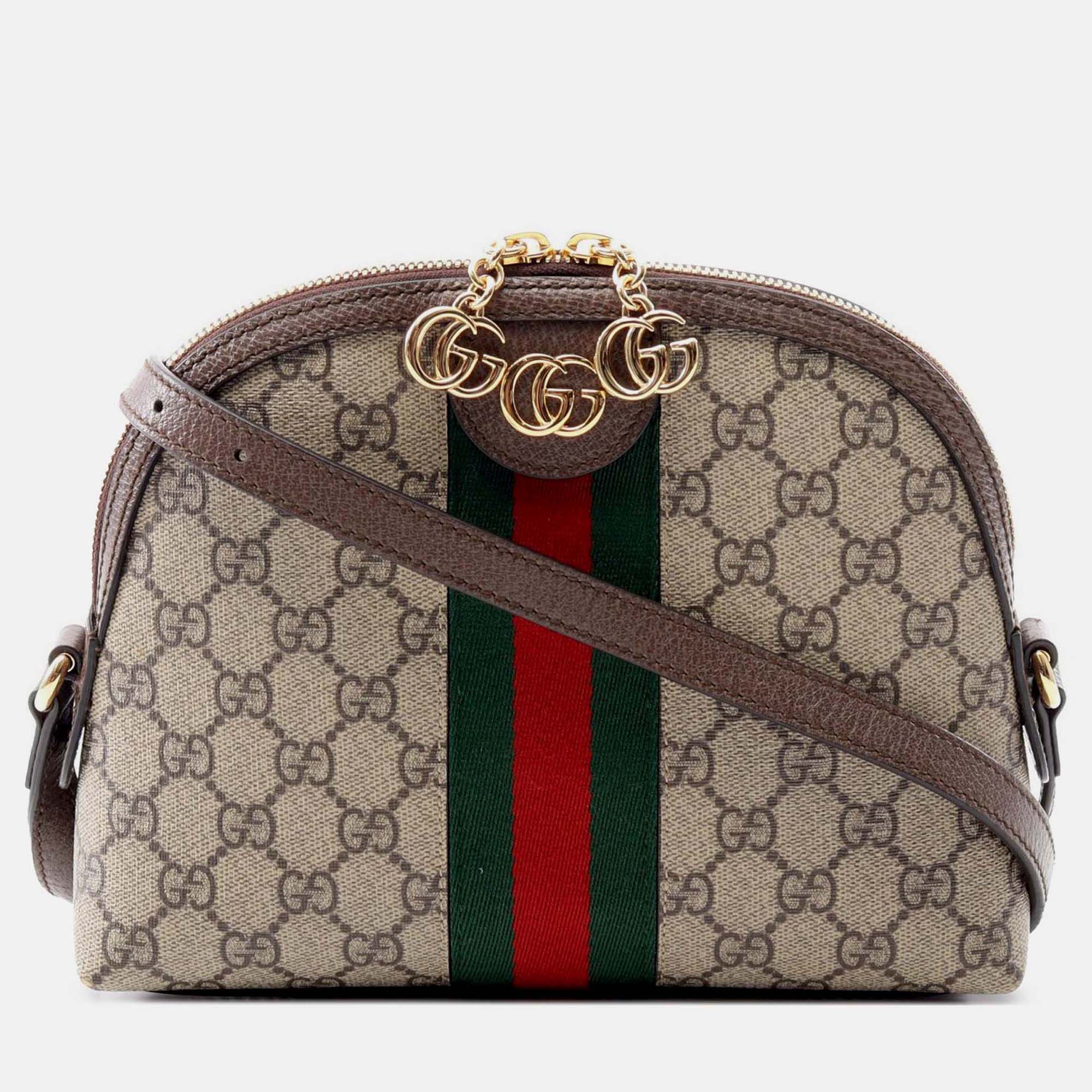 

Gucci Beige Small GG Supreme Ophidia Dome Crossbody