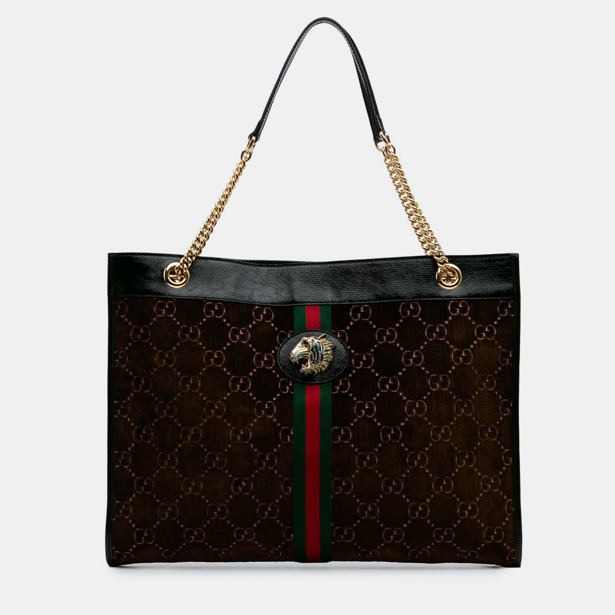 

Gucci Brown Large GG Velvet Rajah Tote